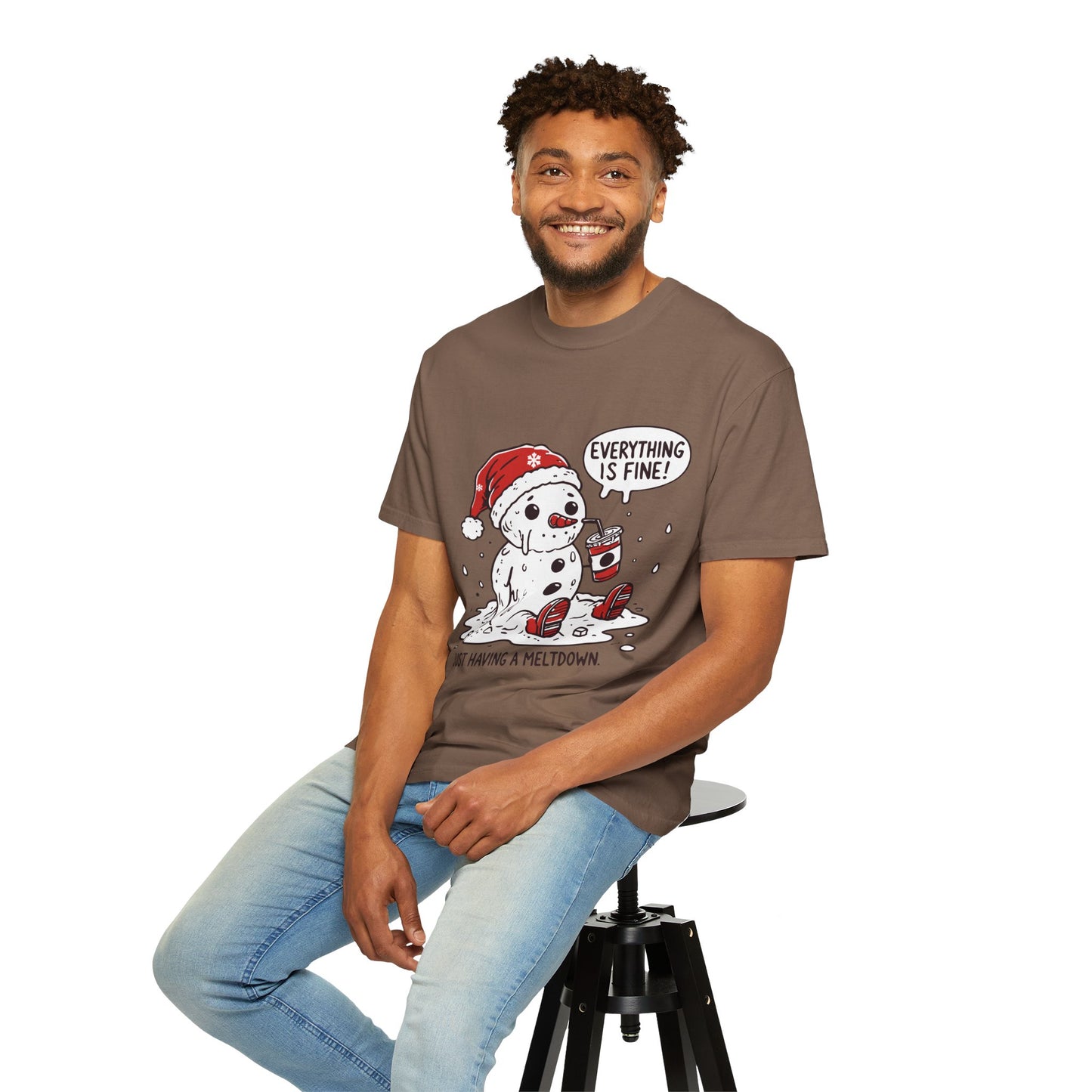 Snowman T-Shirt - "Everything is Fine, I'm Just Having a Meltdown" - Funny Winter Tee