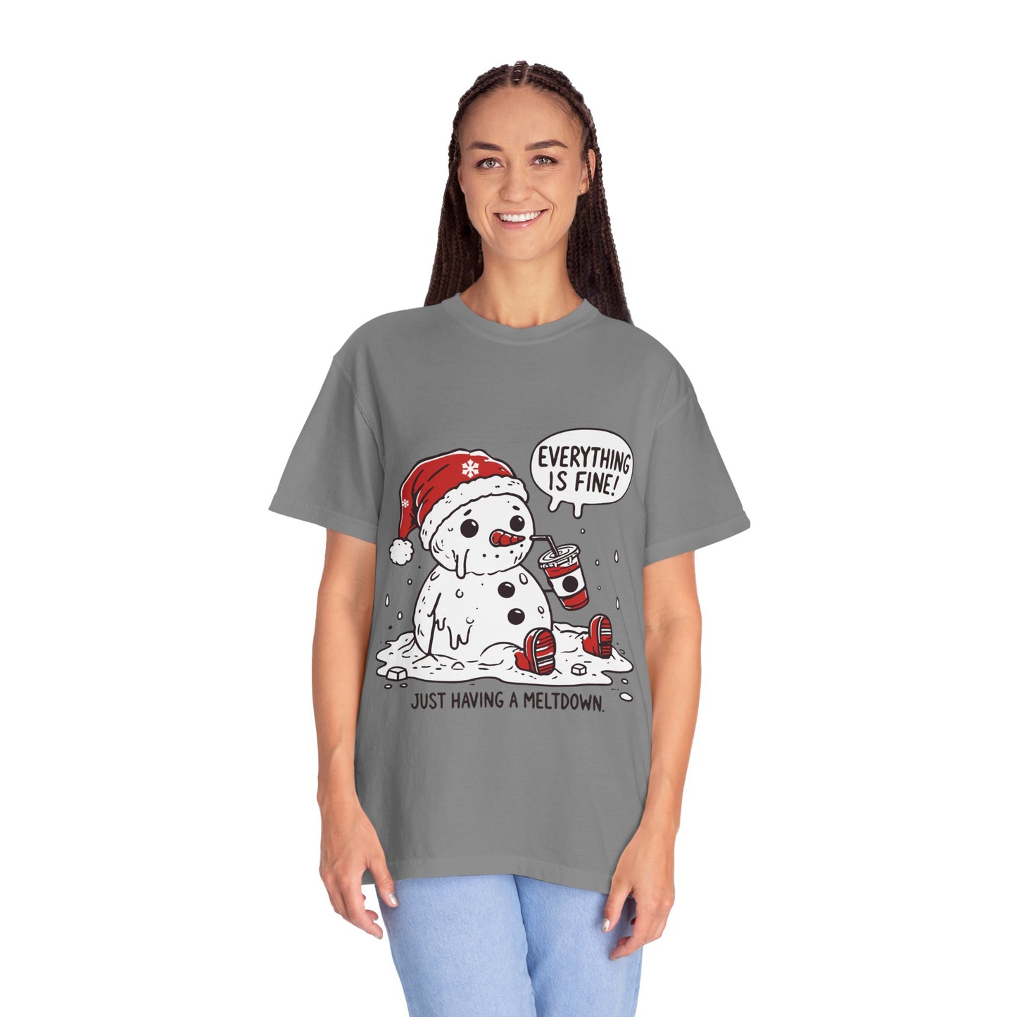 Snowman T-Shirt - "Everything is Fine, I'm Just Having a Meltdown" - Funny Winter Tee