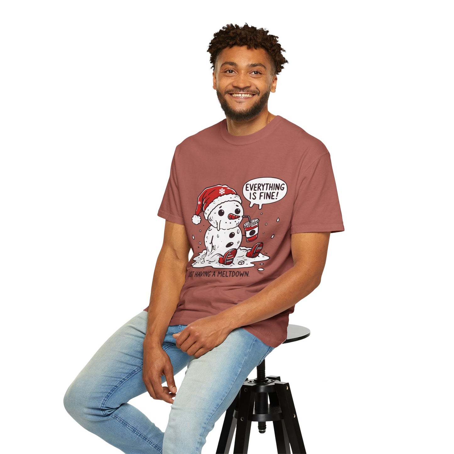 Snowman T-Shirt - "Everything is Fine, I'm Just Having a Meltdown" - Funny Winter Tee