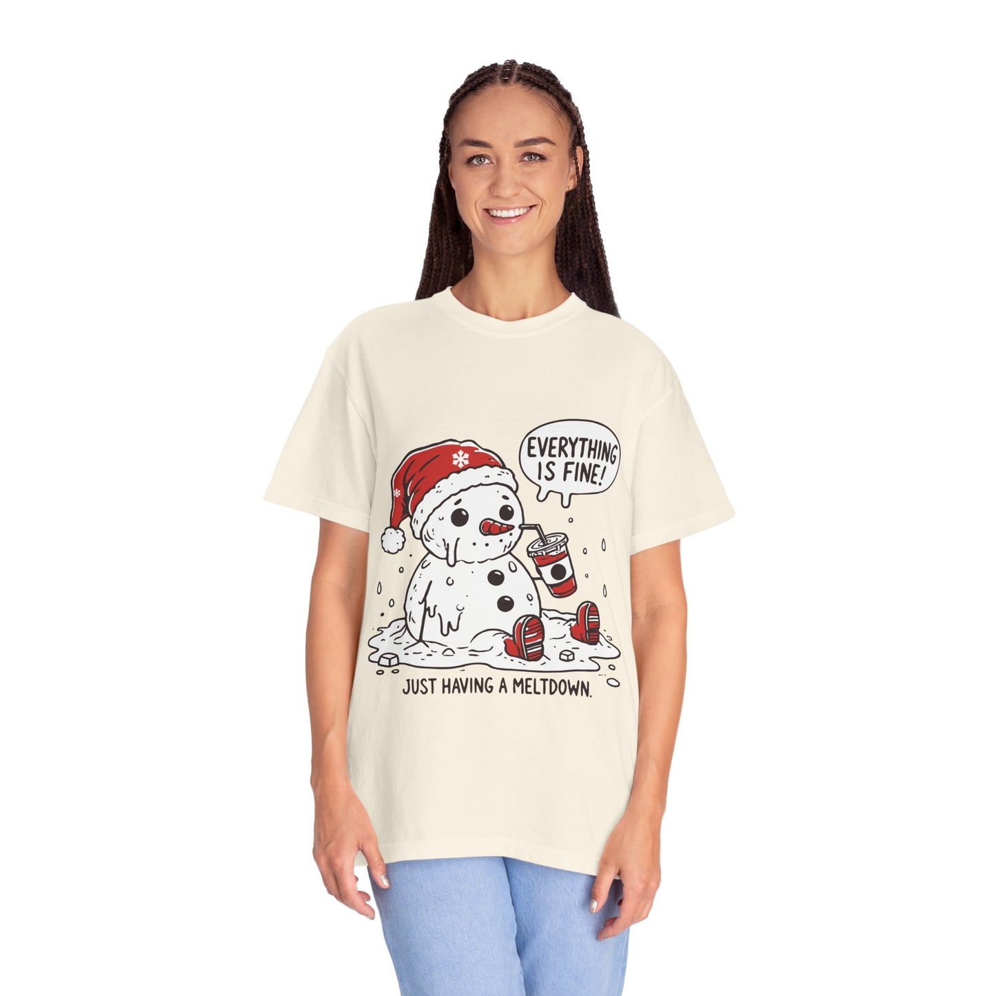 Snowman T-Shirt - "Everything is Fine, I'm Just Having a Meltdown" - Funny Winter Tee
