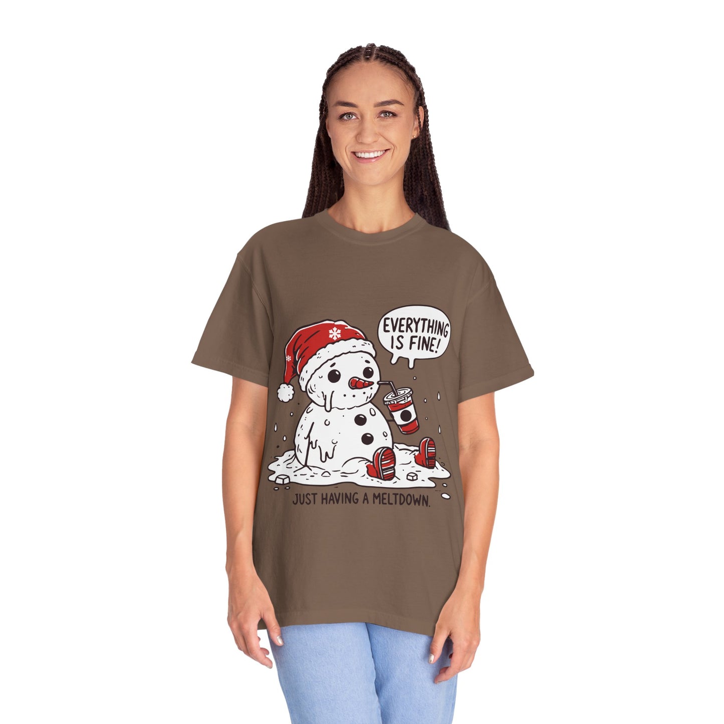 Snowman T-Shirt - "Everything is Fine, I'm Just Having a Meltdown" - Funny Winter Tee