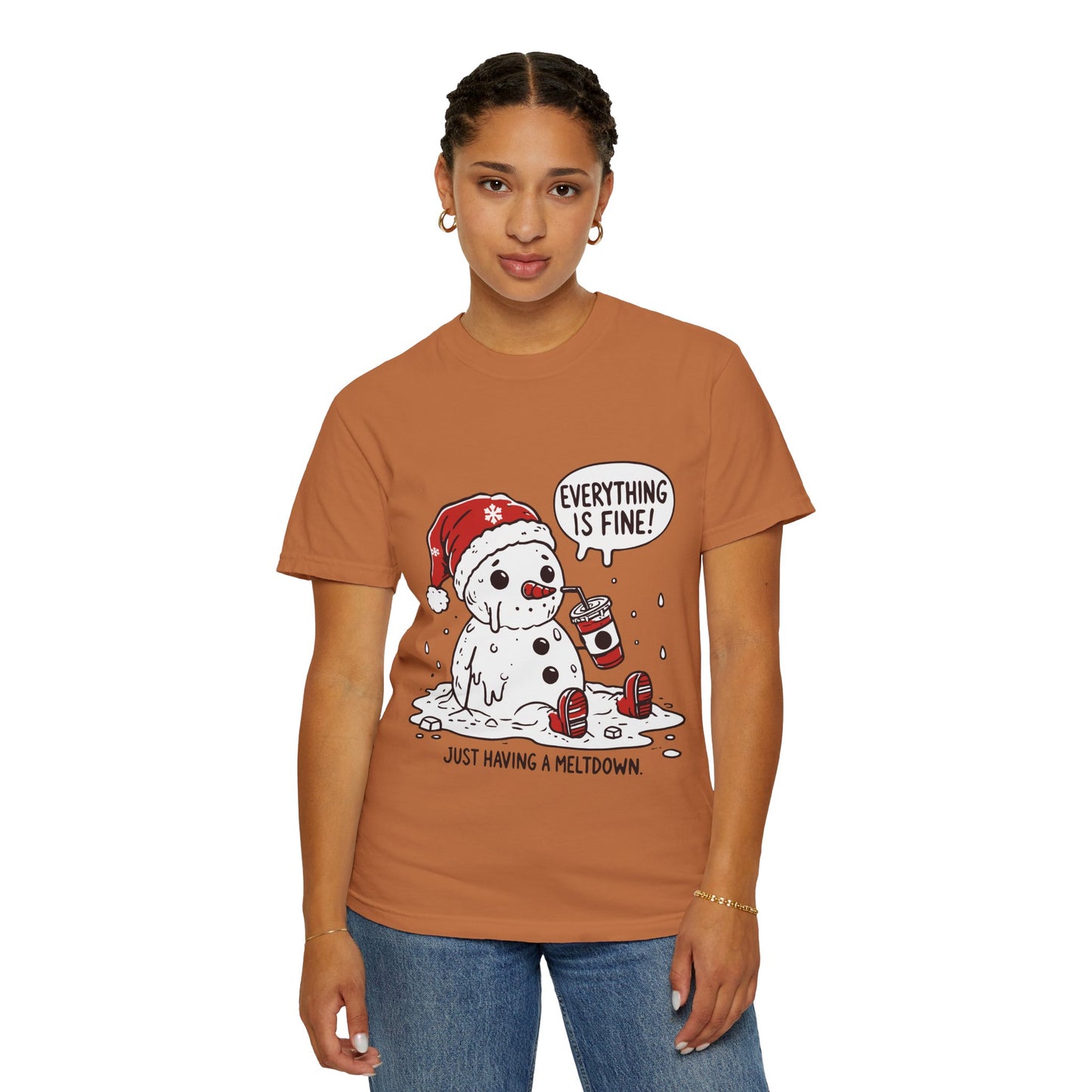 Snowman T-Shirt - "Everything is Fine, I'm Just Having a Meltdown" - Funny Winter Tee
