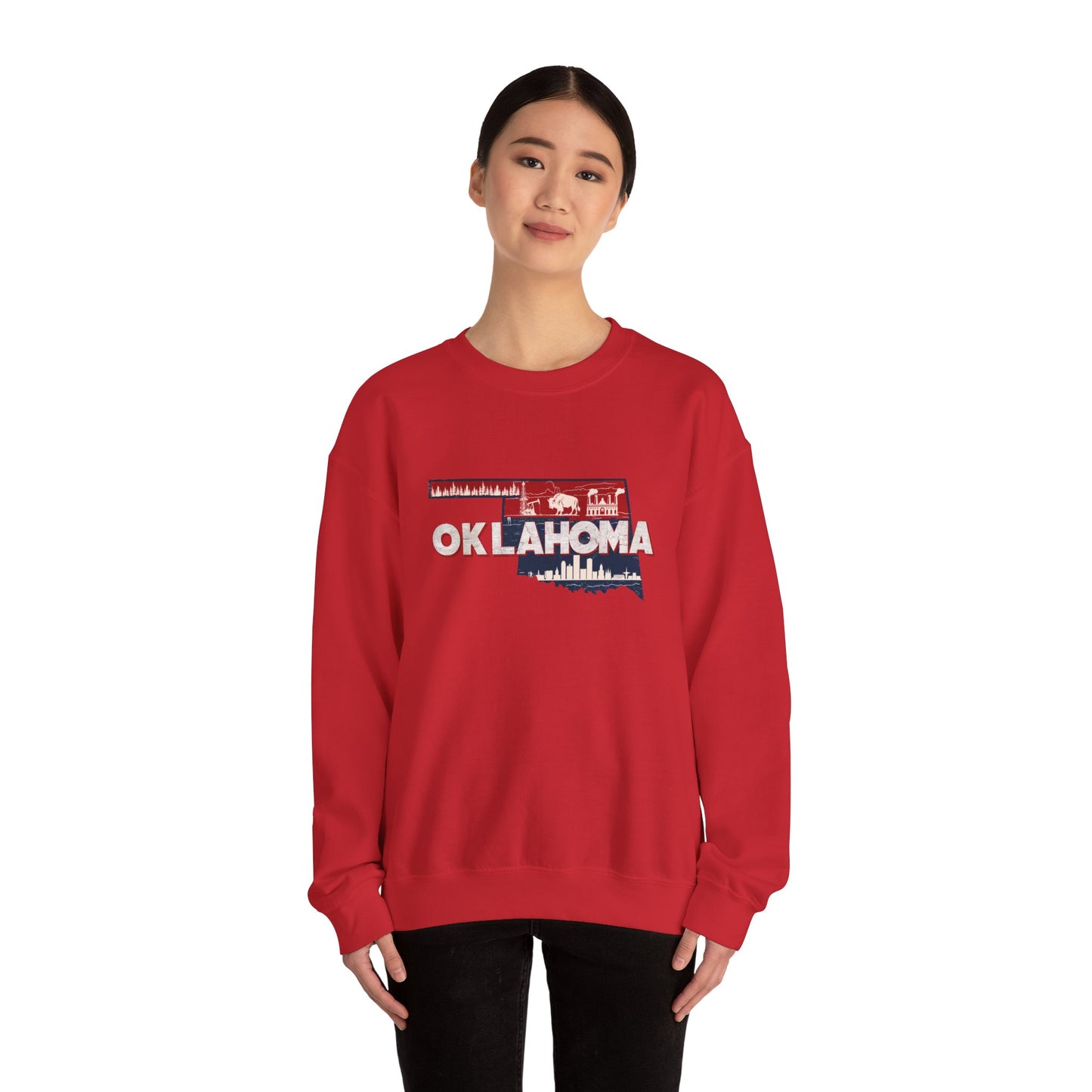 Oklahoma State Shape Skyline Crewneck Sweatshirt