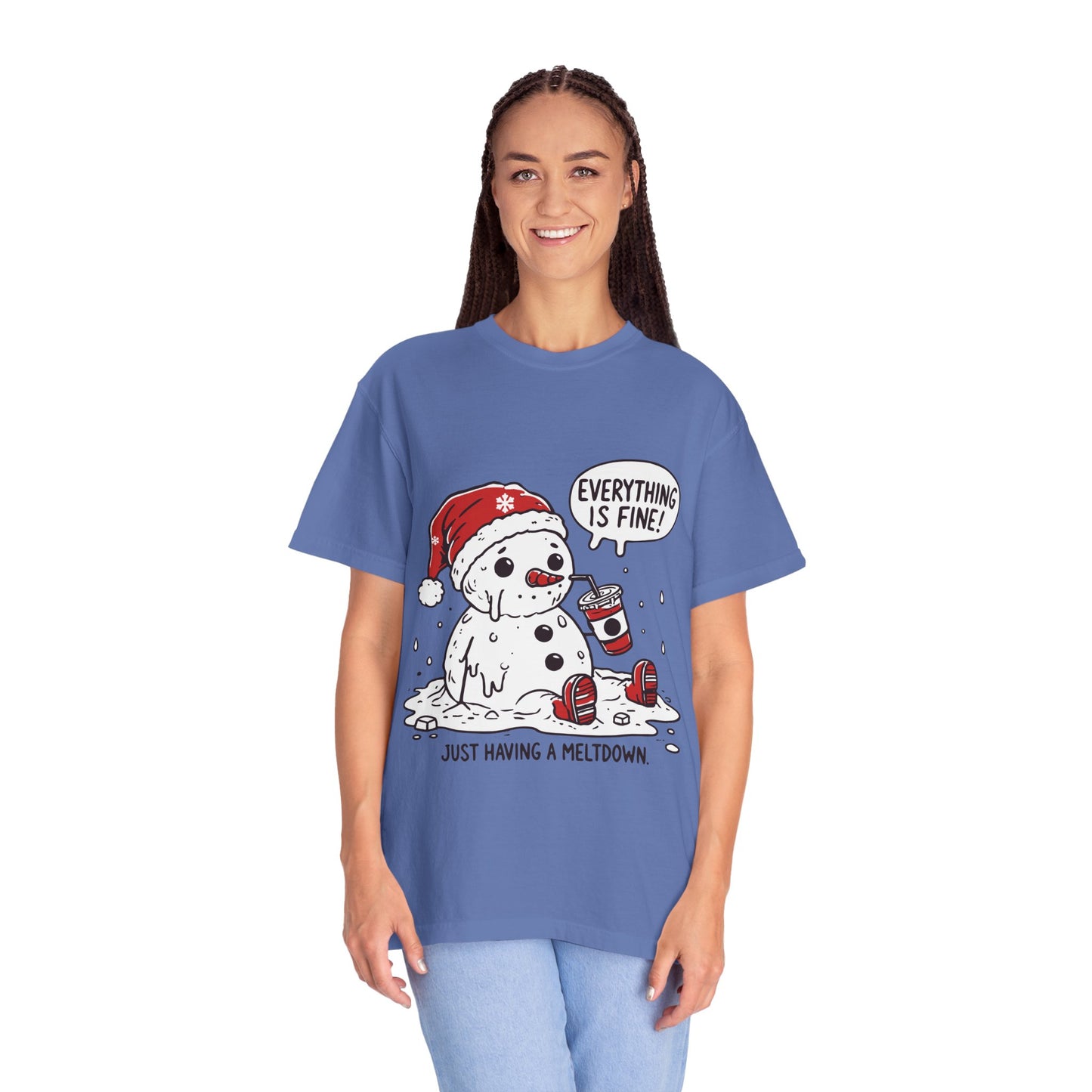 Snowman T-Shirt - "Everything is Fine, I'm Just Having a Meltdown" - Funny Winter Tee