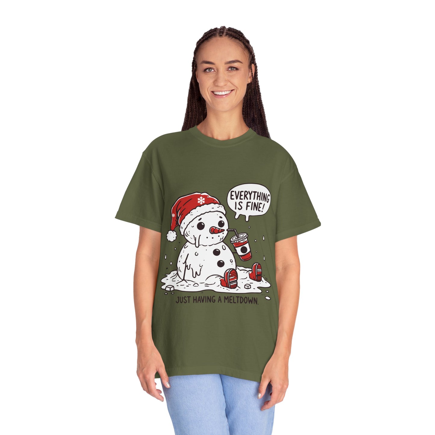 Snowman T-Shirt - "Everything is Fine, I'm Just Having a Meltdown" - Funny Winter Tee