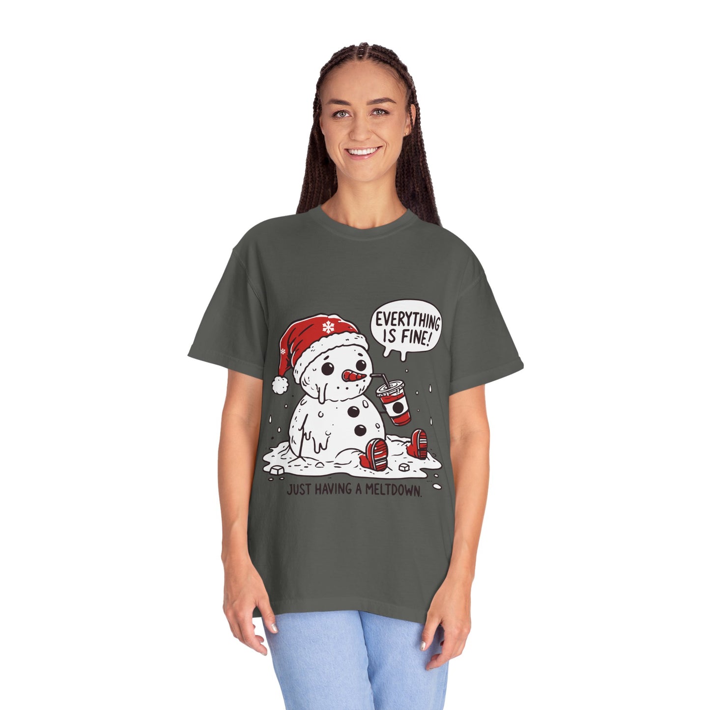 Snowman T-Shirt - "Everything is Fine, I'm Just Having a Meltdown" - Funny Winter Tee