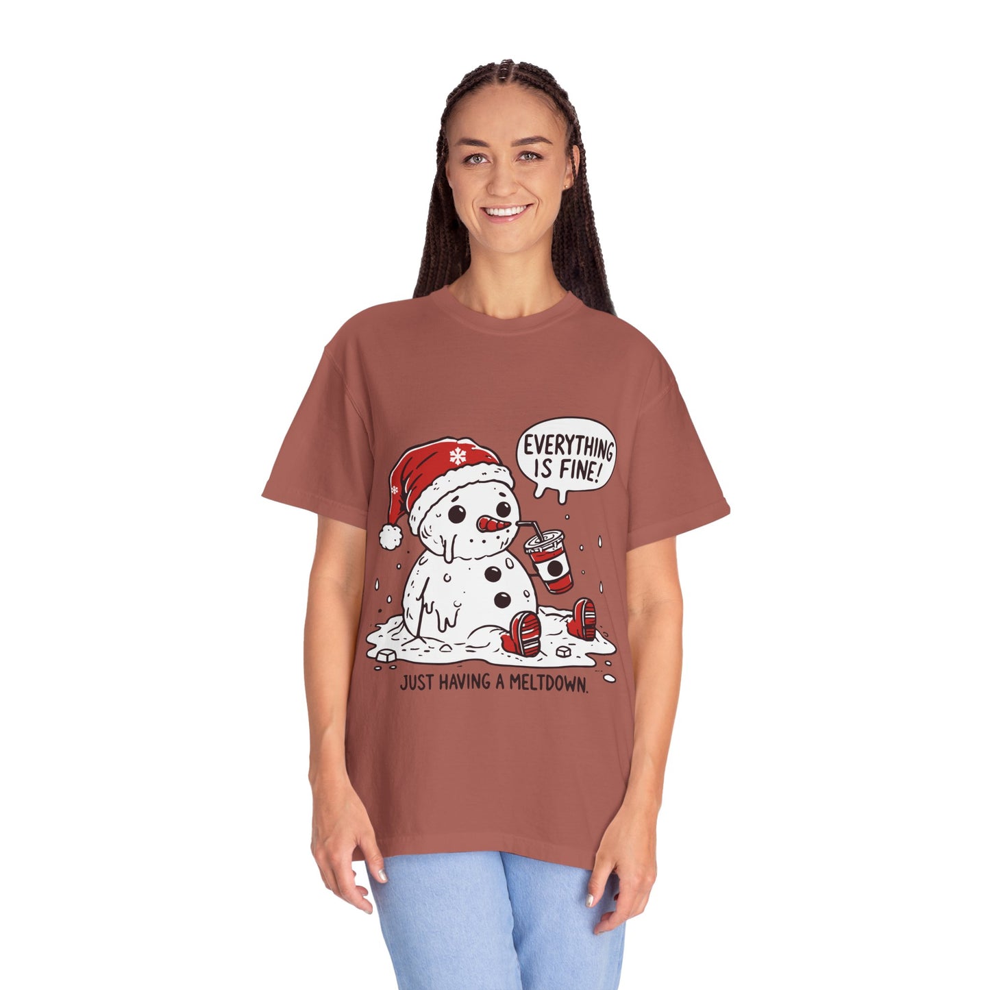Snowman T-Shirt - "Everything is Fine, I'm Just Having a Meltdown" - Funny Winter Tee