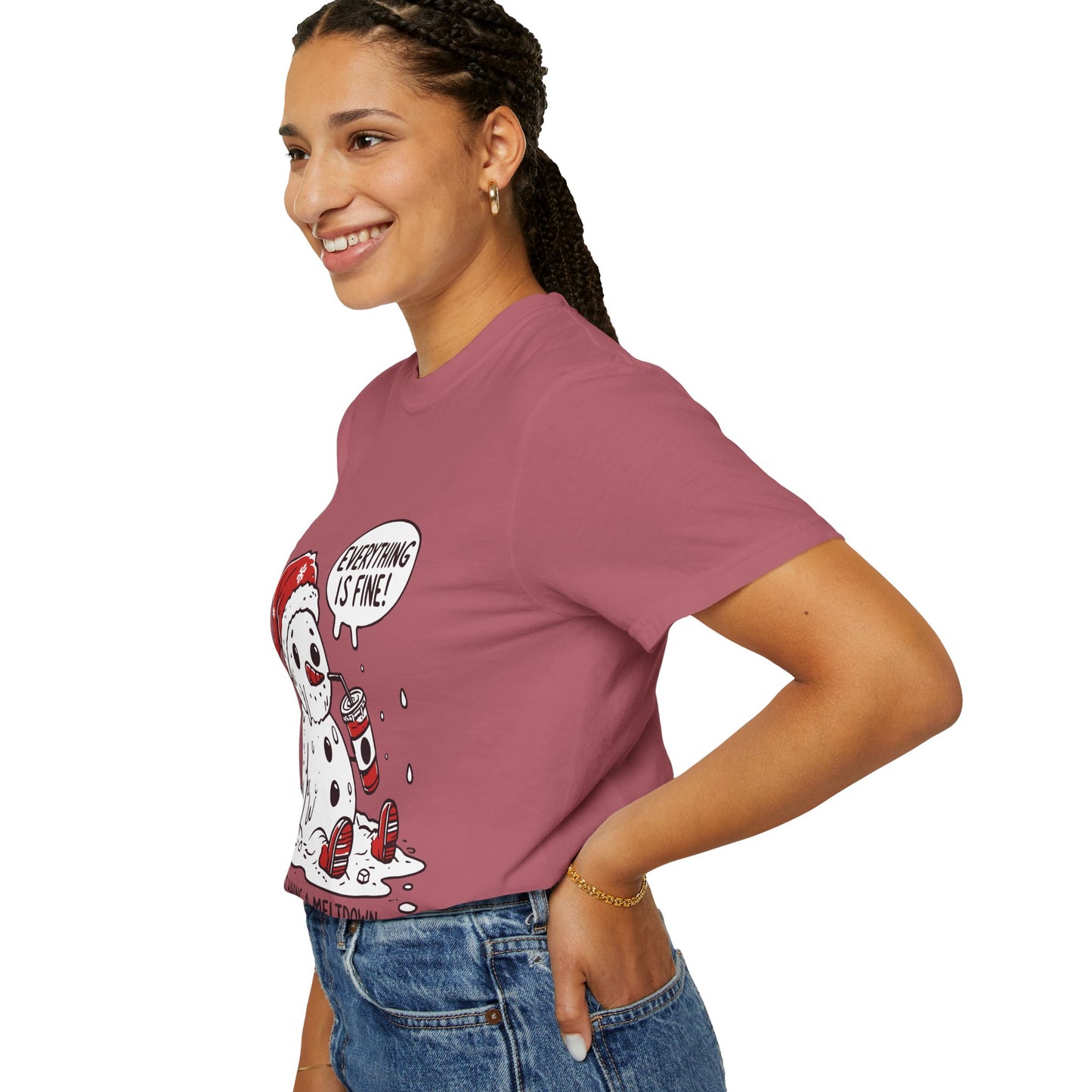 Snowman T-Shirt - "Everything is Fine, I'm Just Having a Meltdown" - Funny Winter Tee
