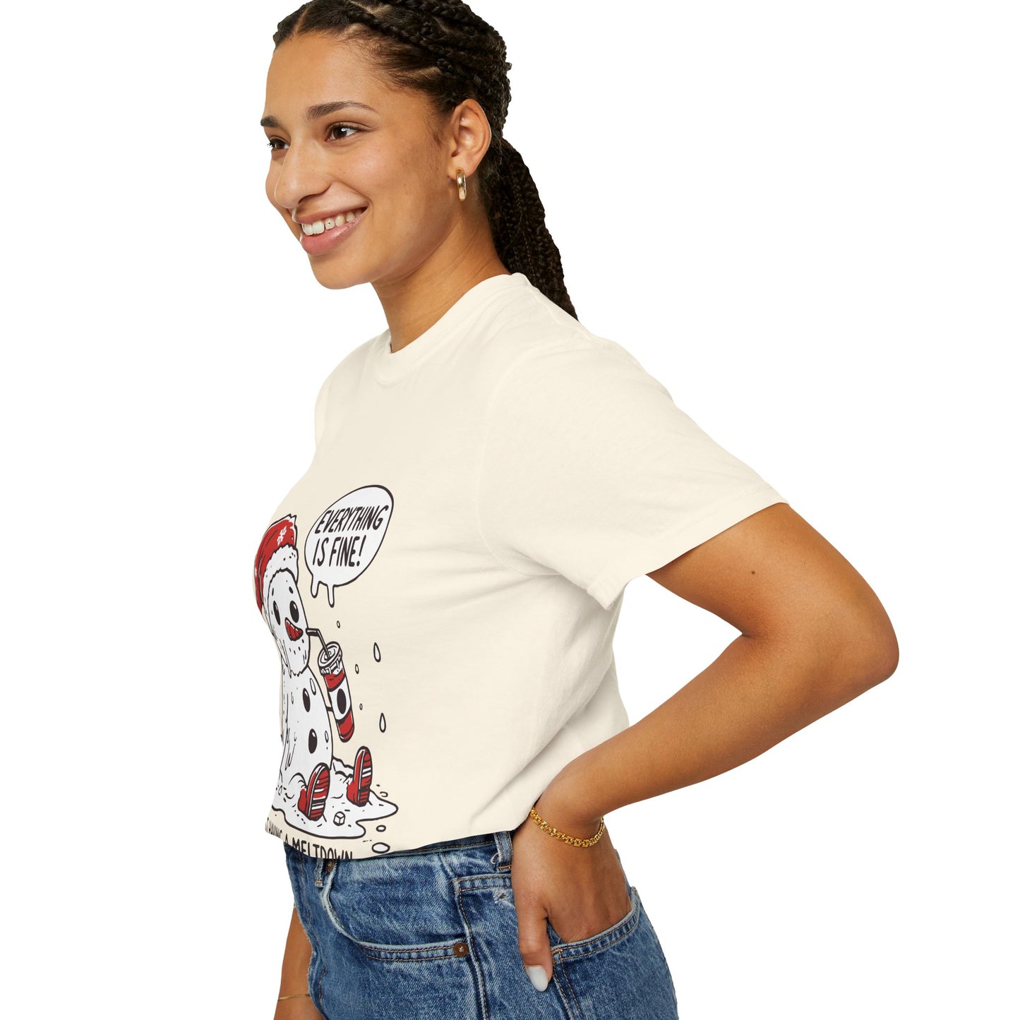 Snowman T-Shirt - "Everything is Fine, I'm Just Having a Meltdown" - Funny Winter Tee