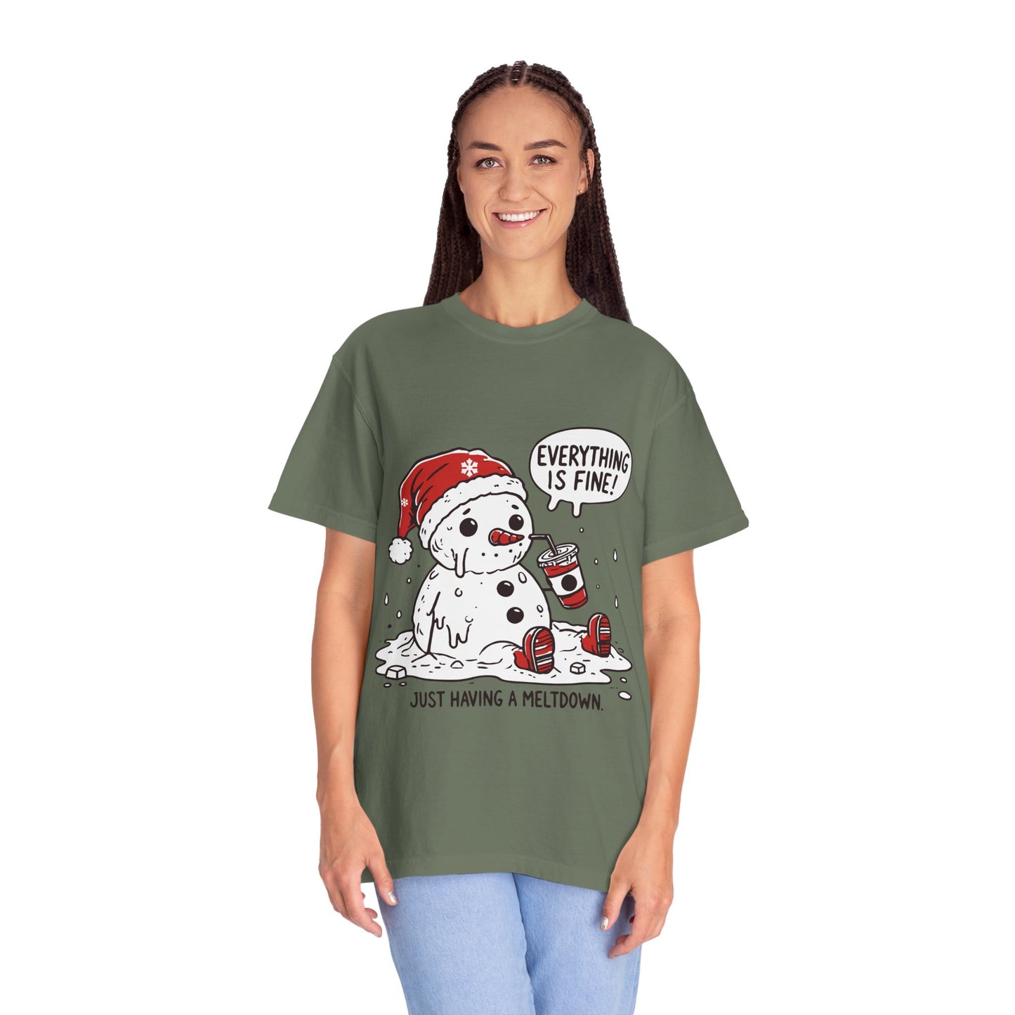 Snowman T-Shirt - "Everything is Fine, I'm Just Having a Meltdown" - Funny Winter Tee