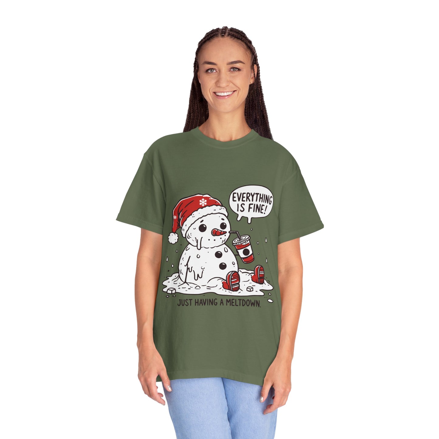 Snowman T-Shirt - "Everything is Fine, I'm Just Having a Meltdown" - Funny Winter Tee