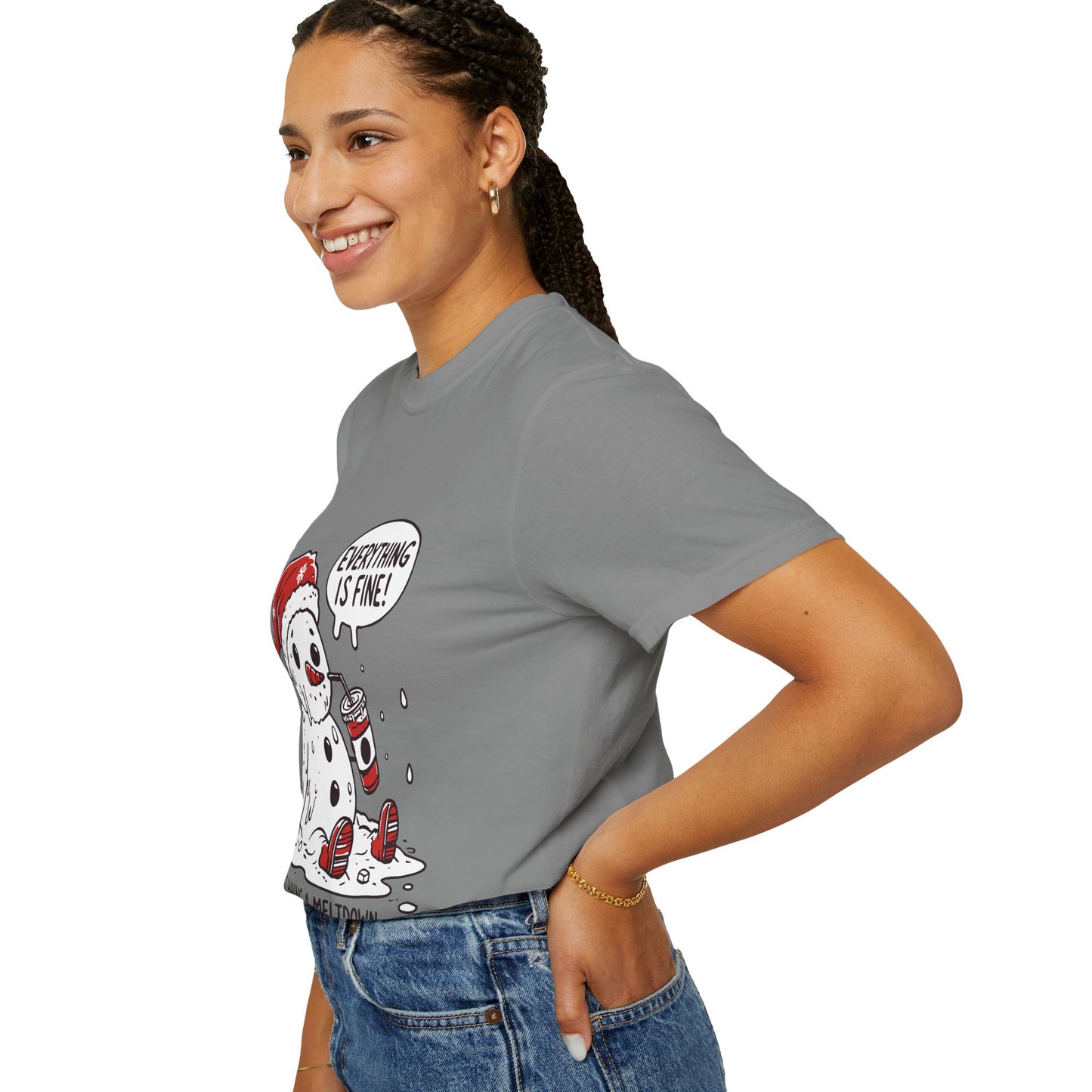 Snowman T-Shirt - "Everything is Fine, I'm Just Having a Meltdown" - Funny Winter Tee