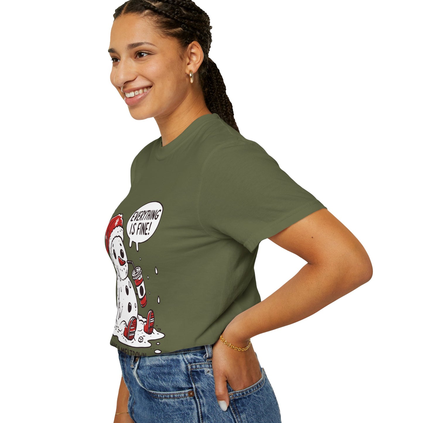 Snowman T-Shirt - "Everything is Fine, I'm Just Having a Meltdown" - Funny Winter Tee
