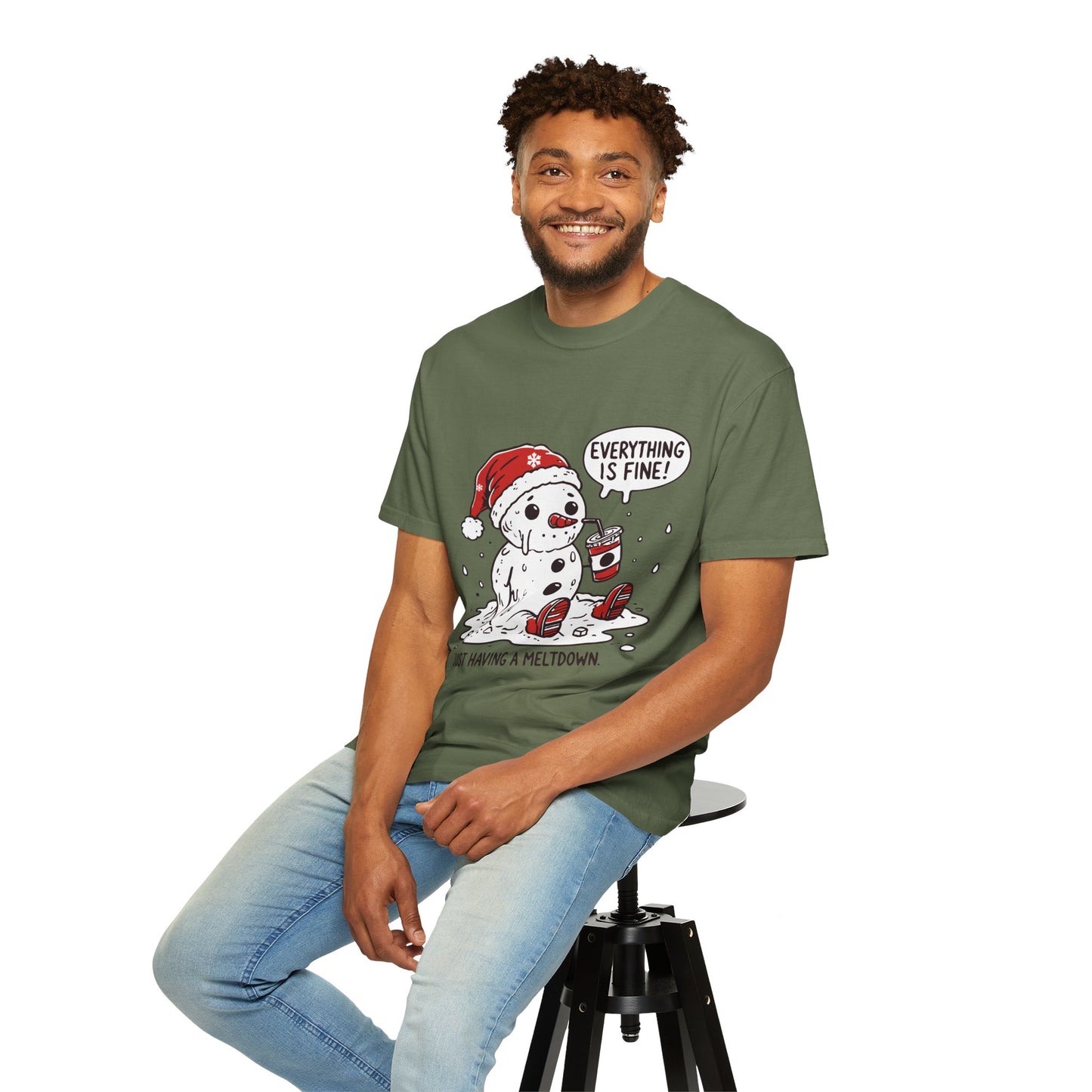Snowman T-Shirt - "Everything is Fine, I'm Just Having a Meltdown" - Funny Winter Tee