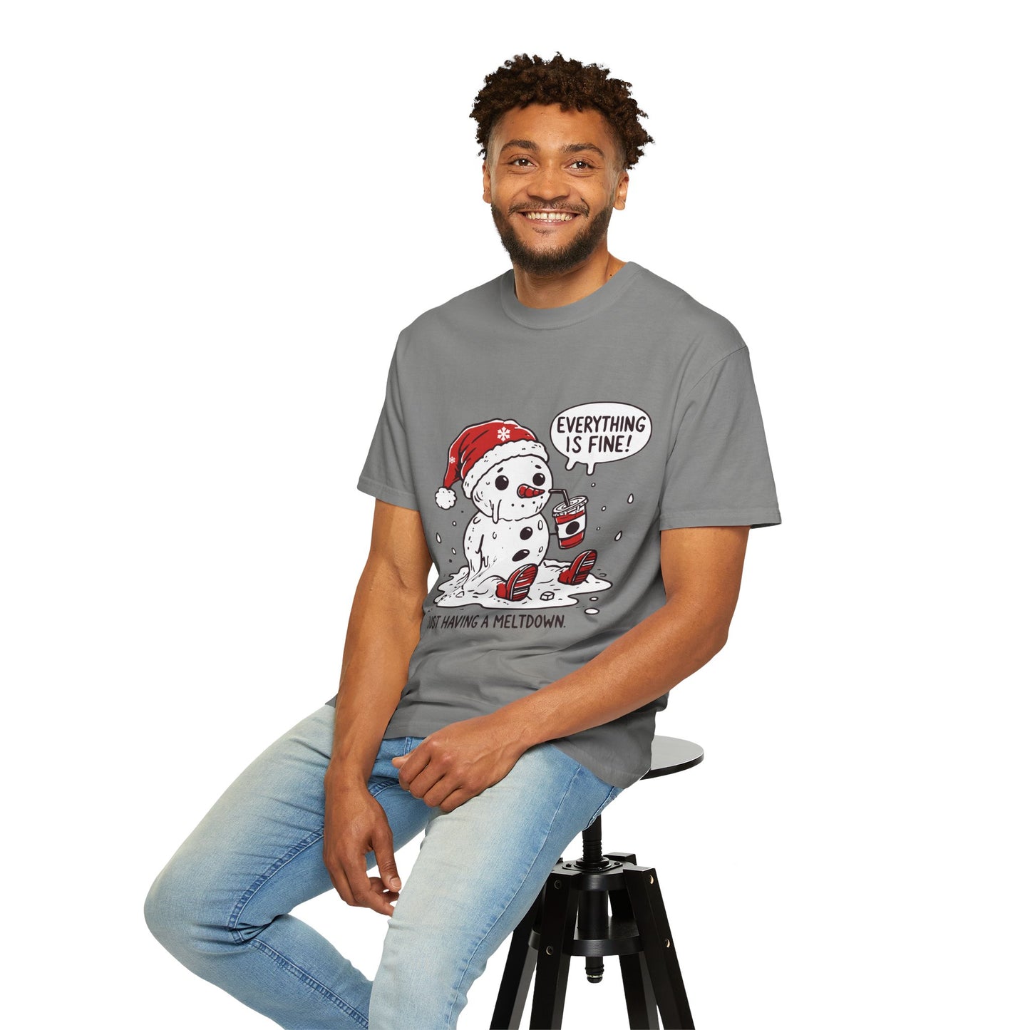 Snowman T-Shirt - "Everything is Fine, I'm Just Having a Meltdown" - Funny Winter Tee