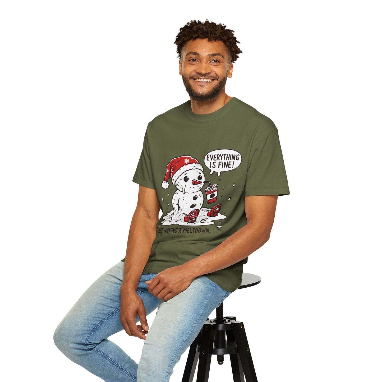 Snowman T-Shirt - "Everything is Fine, I'm Just Having a Meltdown" - Funny Winter Tee