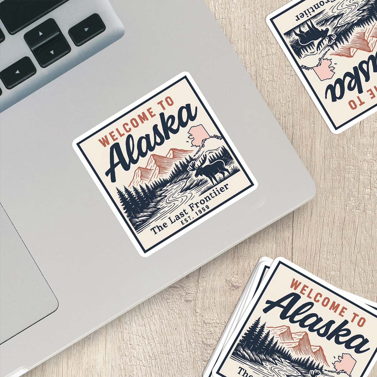 Welcome to Alaska Vinyl Sticker – Vintage State Travel Decal