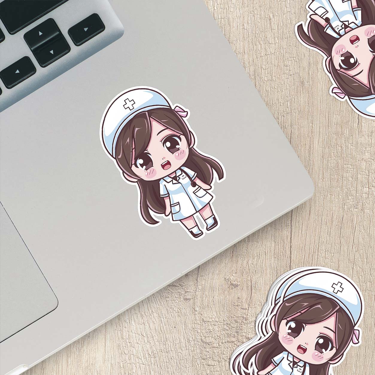 Cute Nurse Sticker – Weatherproof Vinyl for Water Bottles, Laptops & More