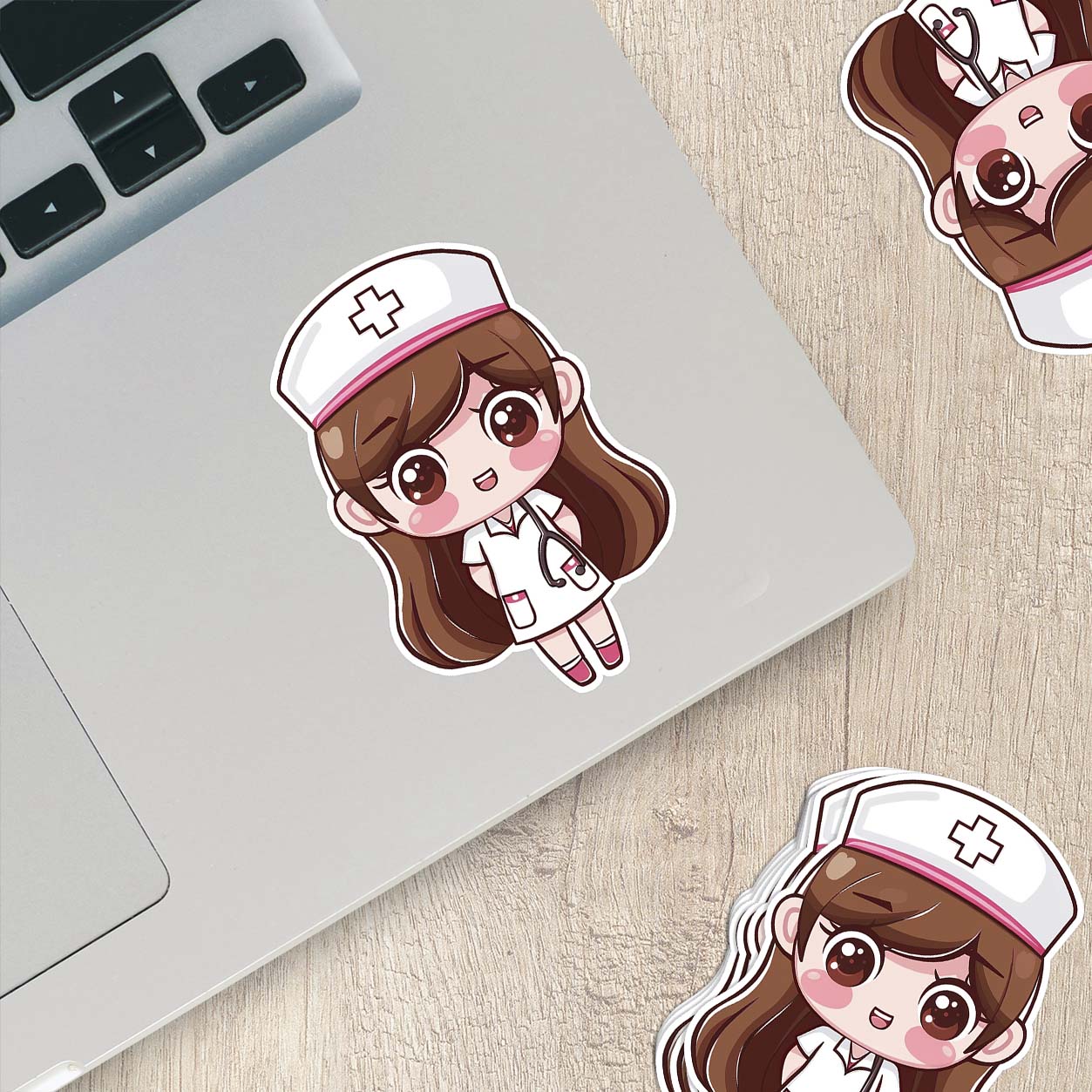 Cute Nurse Sticker – Weatherproof Vinyl for Water Bottles, Laptops & More