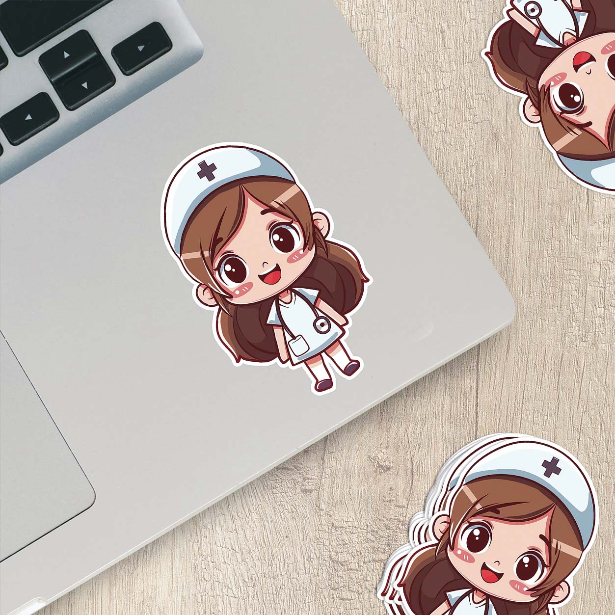 Cute Nurse Sticker – Weatherproof Vinyl for Water Bottles, Laptops & More