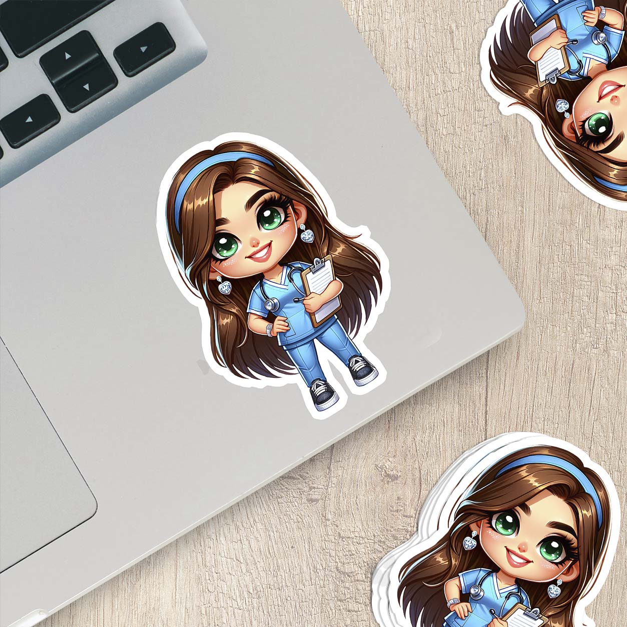 Cute Nurse Sticker – Weatherproof Vinyl for Water Bottles, Laptops & More