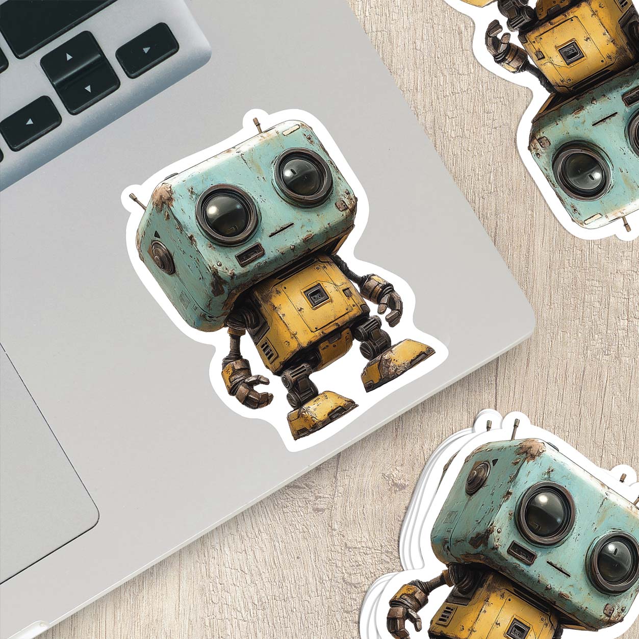 Cute Cartoon Robot Sticker – Durable Weatherproof Vinyl for All Surfaces