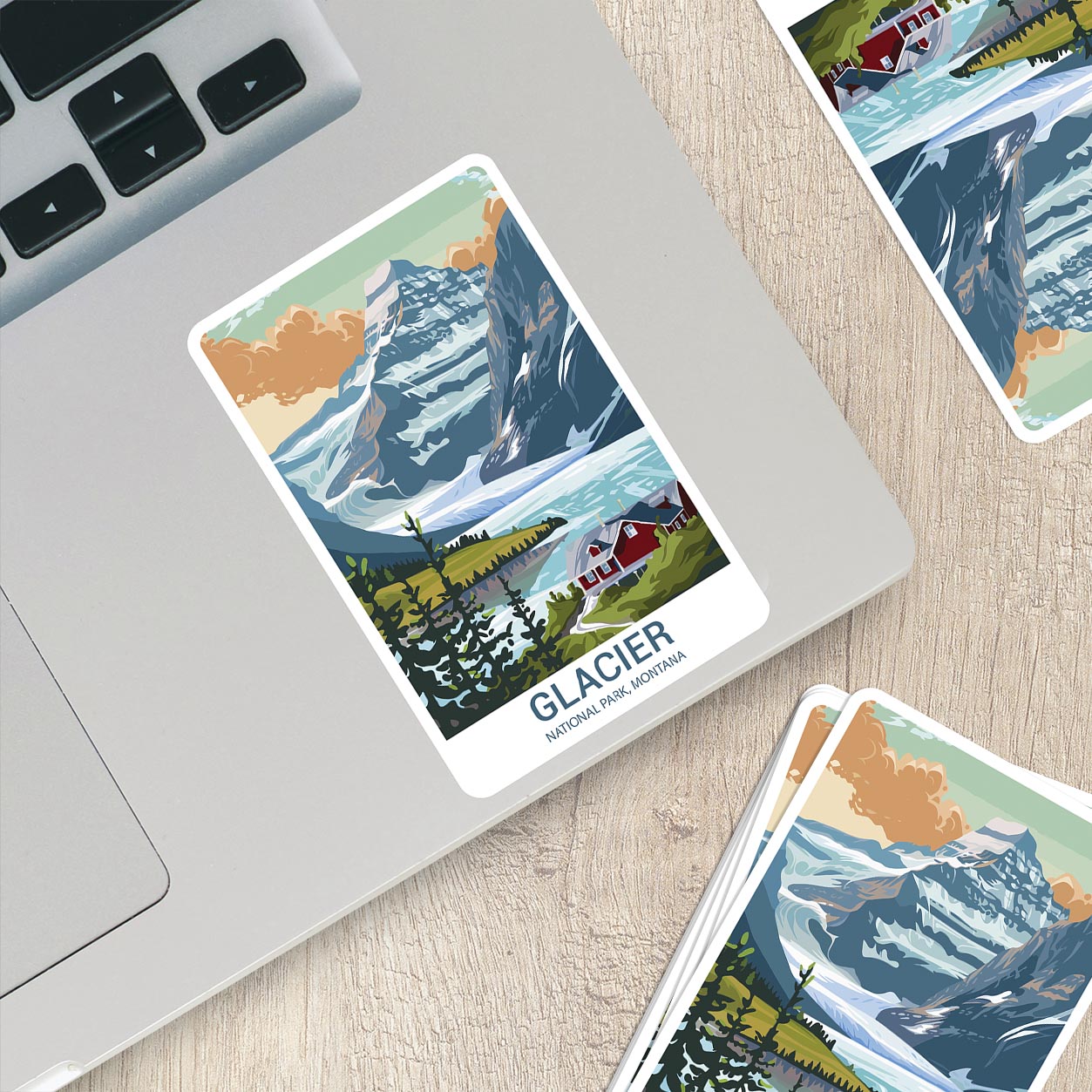 Glacier National Park Sticker – Durable Vinyl Sticker – Tweed & Co