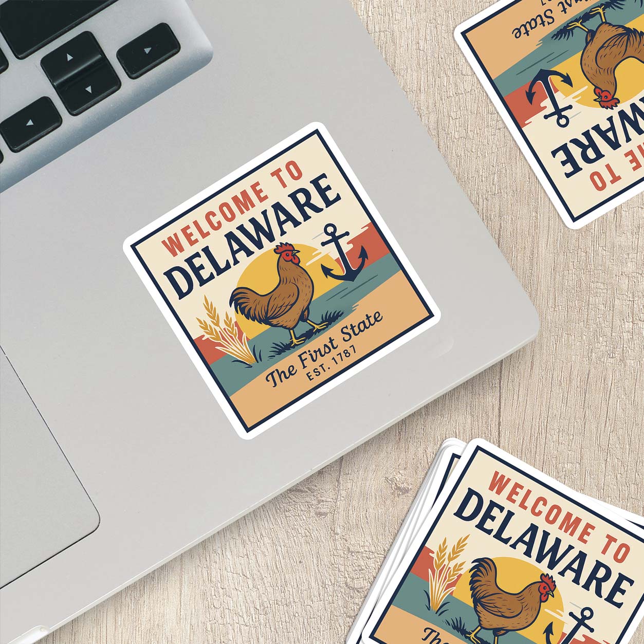 Welcome to Delaware Vinyl Sticker – Vintage State Travel Decal