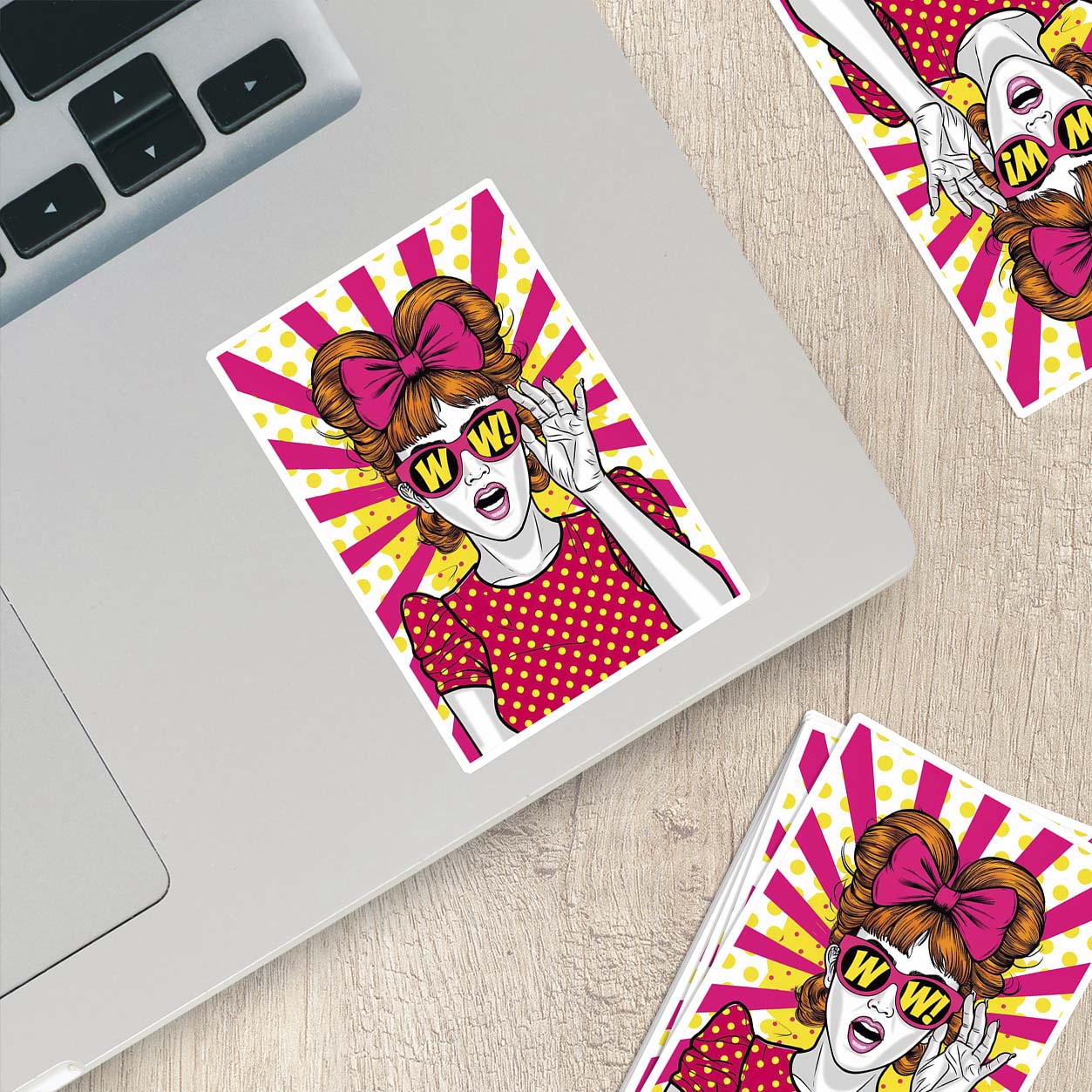 Retro Lady Sticker – Vintage-Inspired Weatherproof Vinyl for Laptops & More