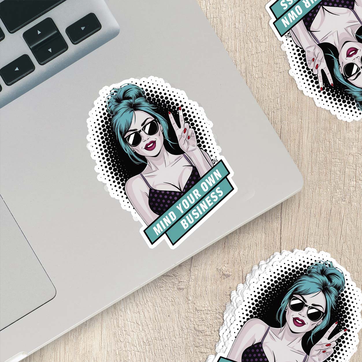Retro Lady Sticker – Vintage-Inspired Weatherproof Vinyl for Laptops & More