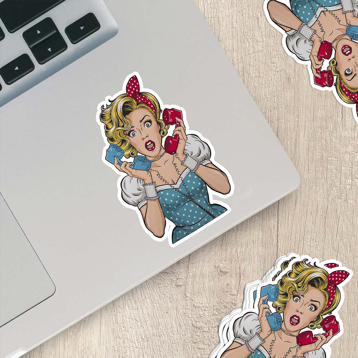 Retro Lady Sticker – Vintage-Inspired Weatherproof Vinyl for Laptops & More