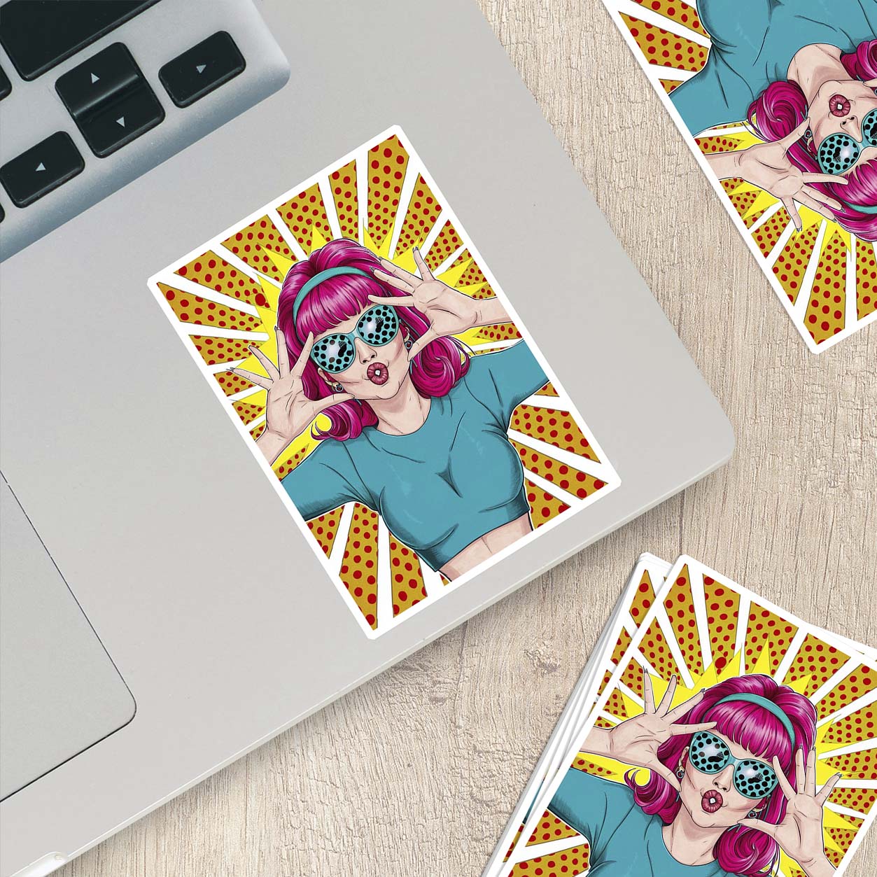 Retro Lady Sticker – Vintage-Inspired Weatherproof Vinyl for Laptops & More