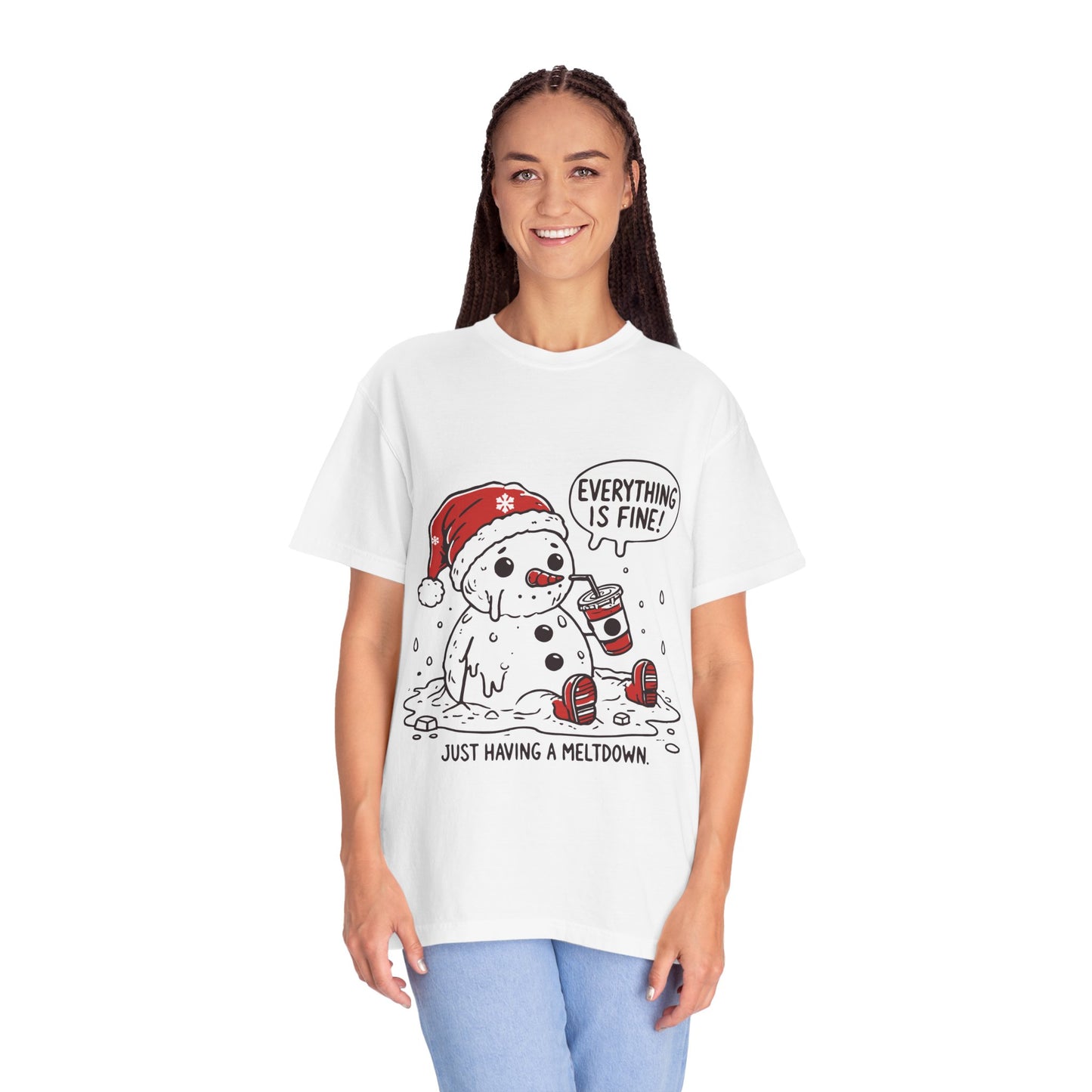 Snowman T-Shirt - "Everything is Fine, I'm Just Having a Meltdown" - Funny Winter Tee