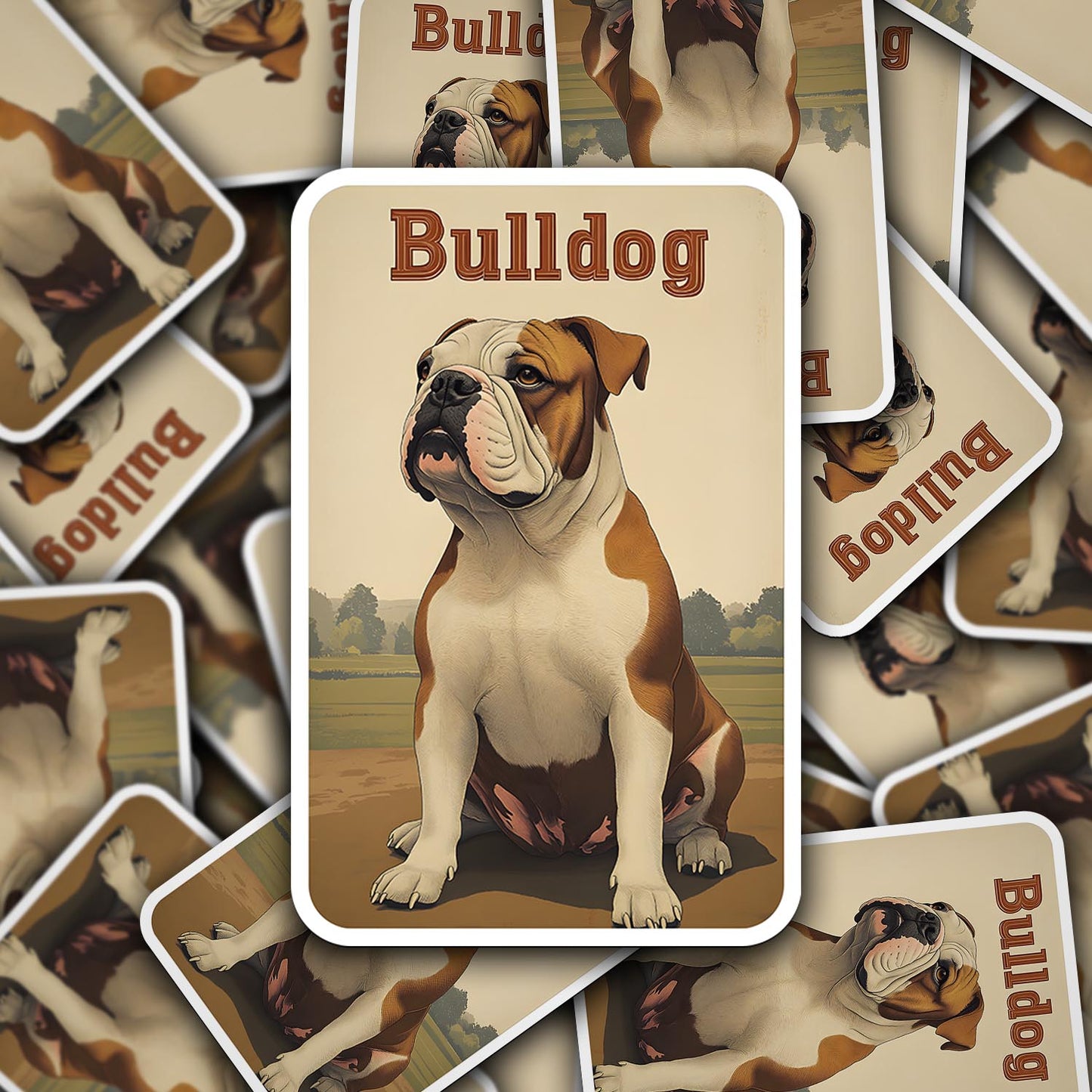 Vintage Bulldog Sticker – Durable Vinyl Sticker