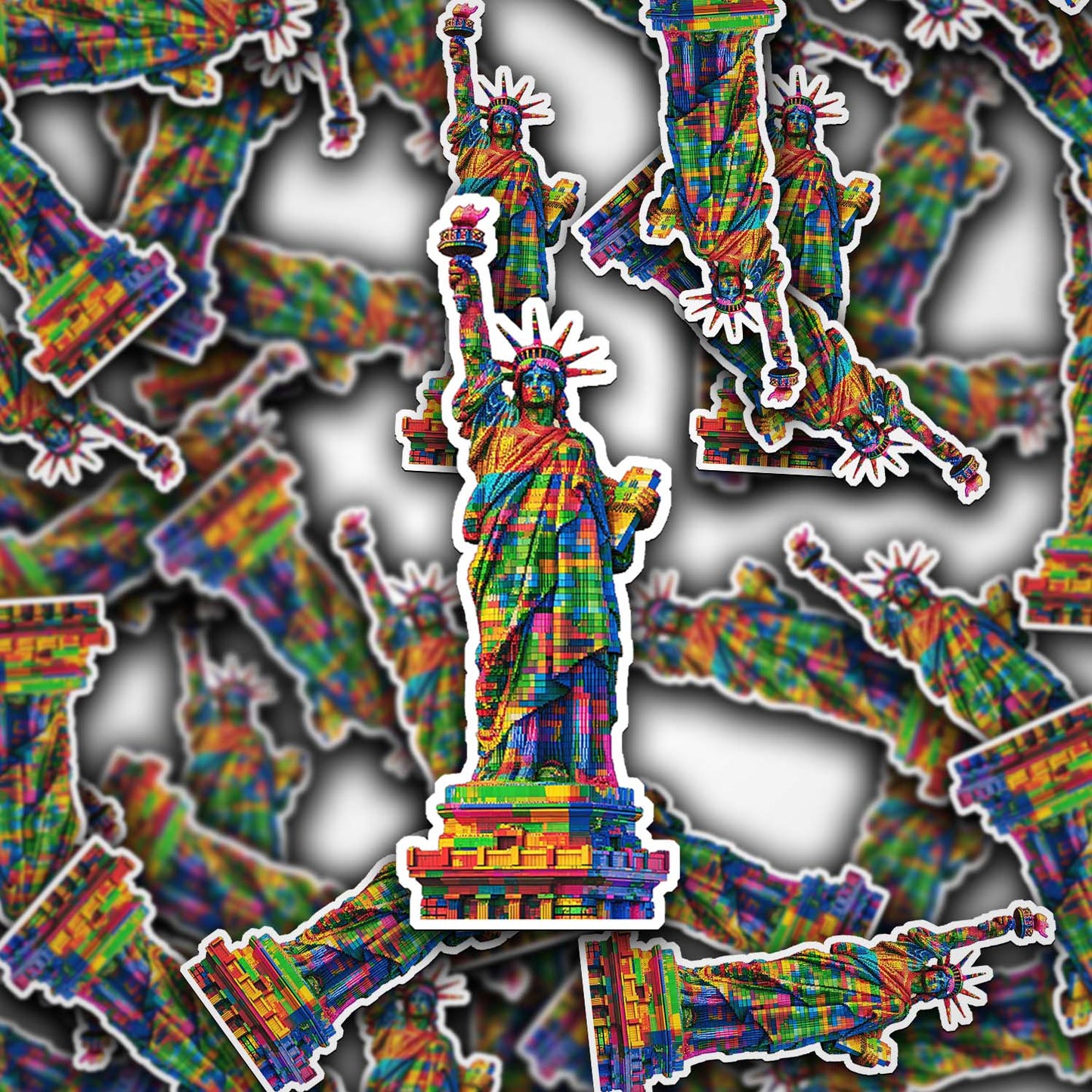Colorful Statue of Liberty Sticker β Weatherproof Vinyl for Laptops, Cups & Cars