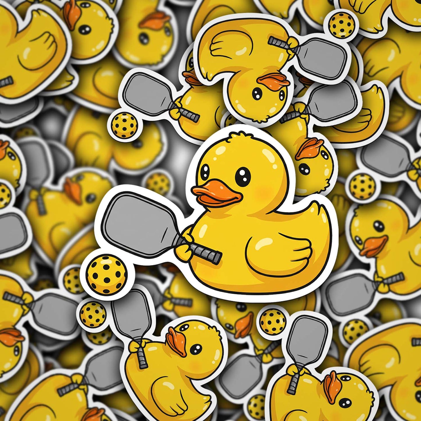 Pickle Ball Rubber Duck Vinyl Sticker