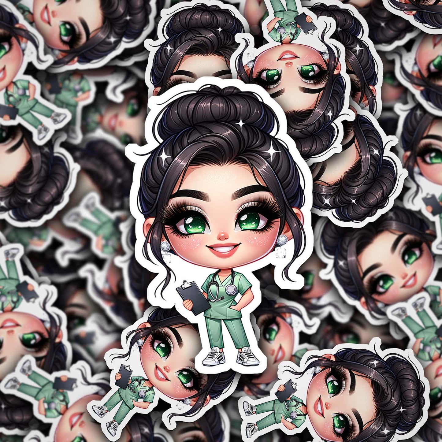 Cute Nurse Sticker – Weatherproof Vinyl for Water Bottles, Laptops & More