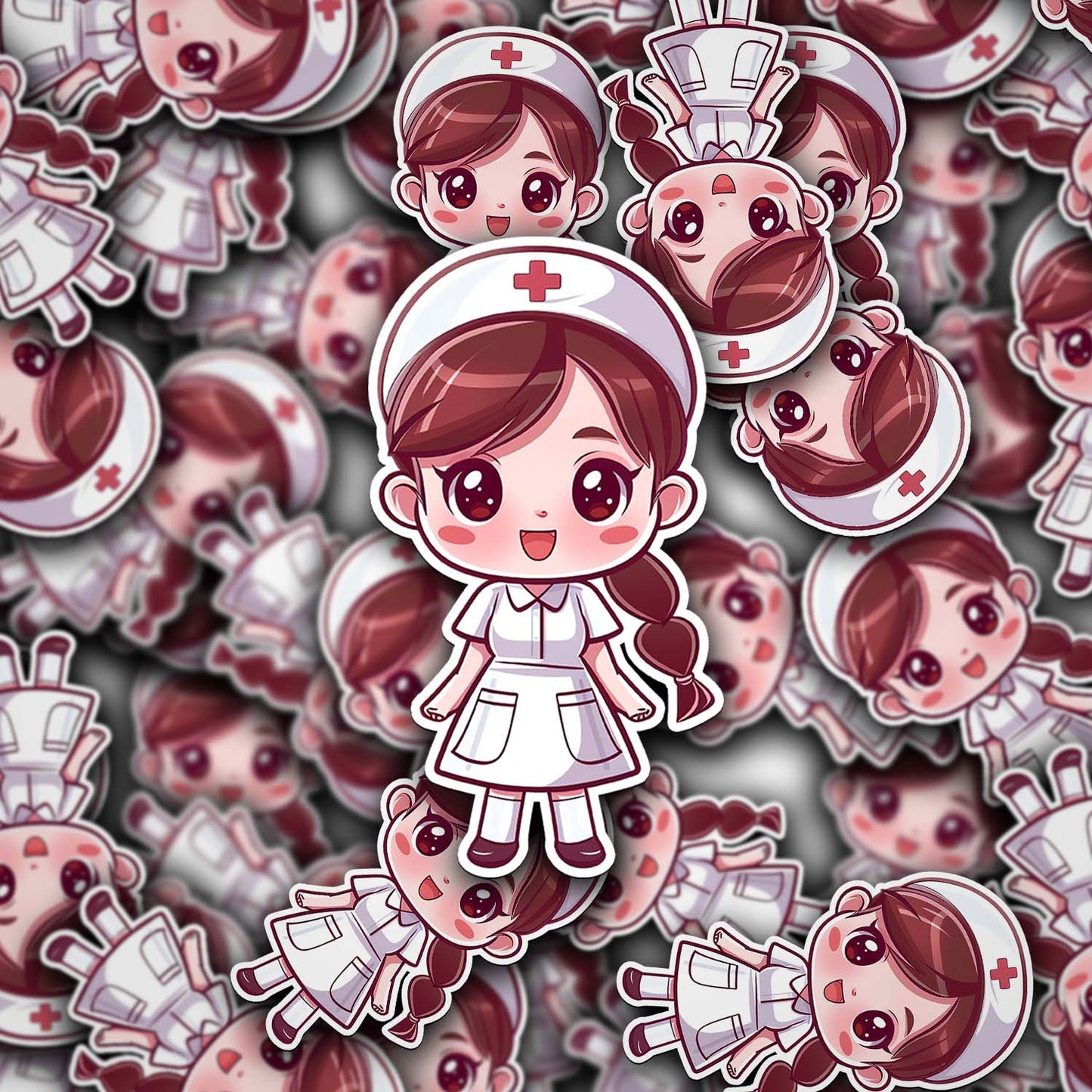 Cute Nurse Sticker – Weatherproof Vinyl for Water Bottles, Laptops & More