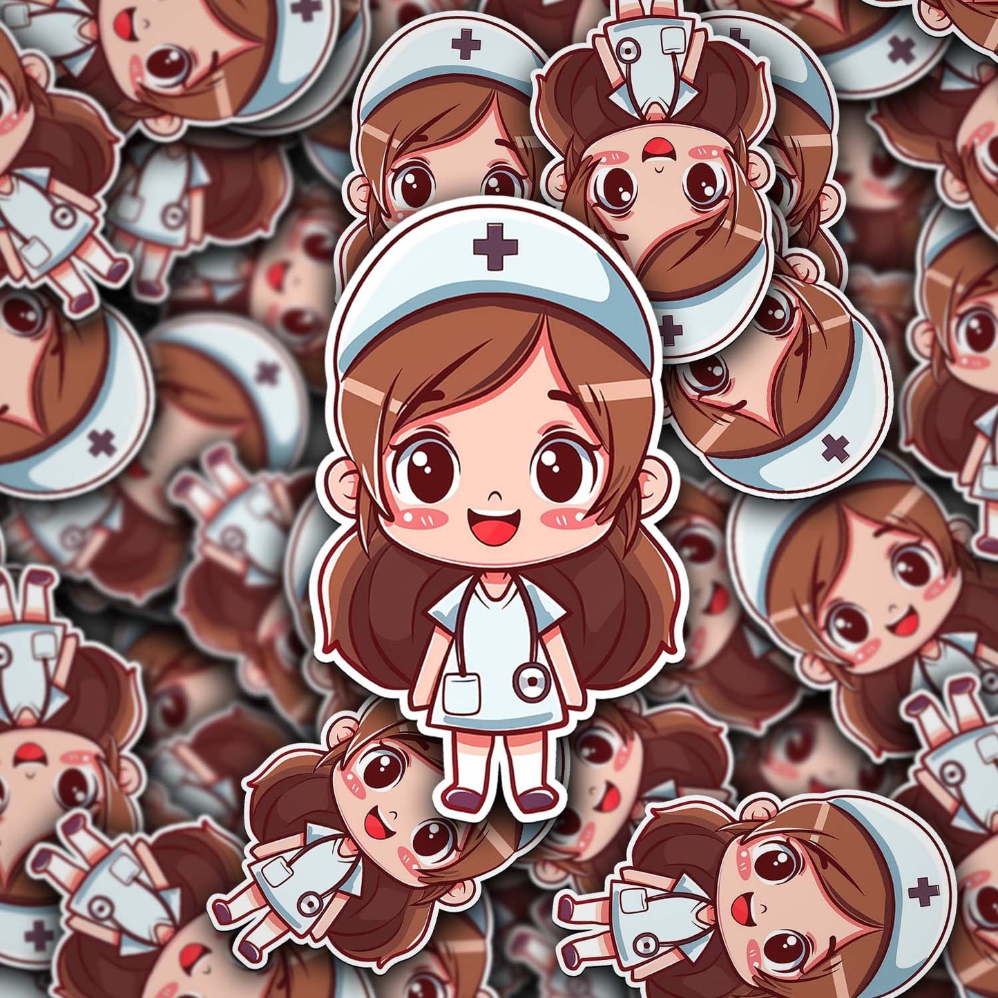 Cute Nurse Sticker – Weatherproof Vinyl for Water Bottles, Laptops & More