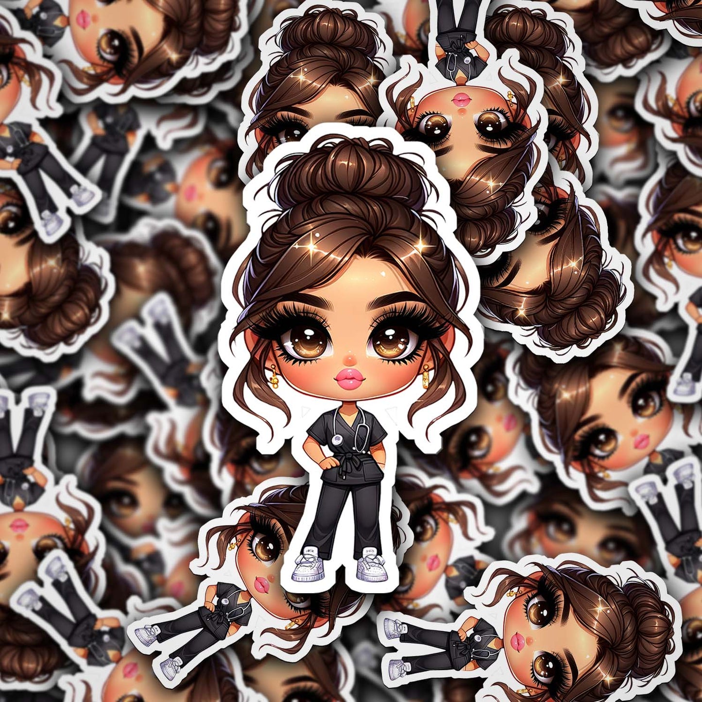 Cute Nurse Sticker – Weatherproof Vinyl for Water Bottles, Laptops & More
