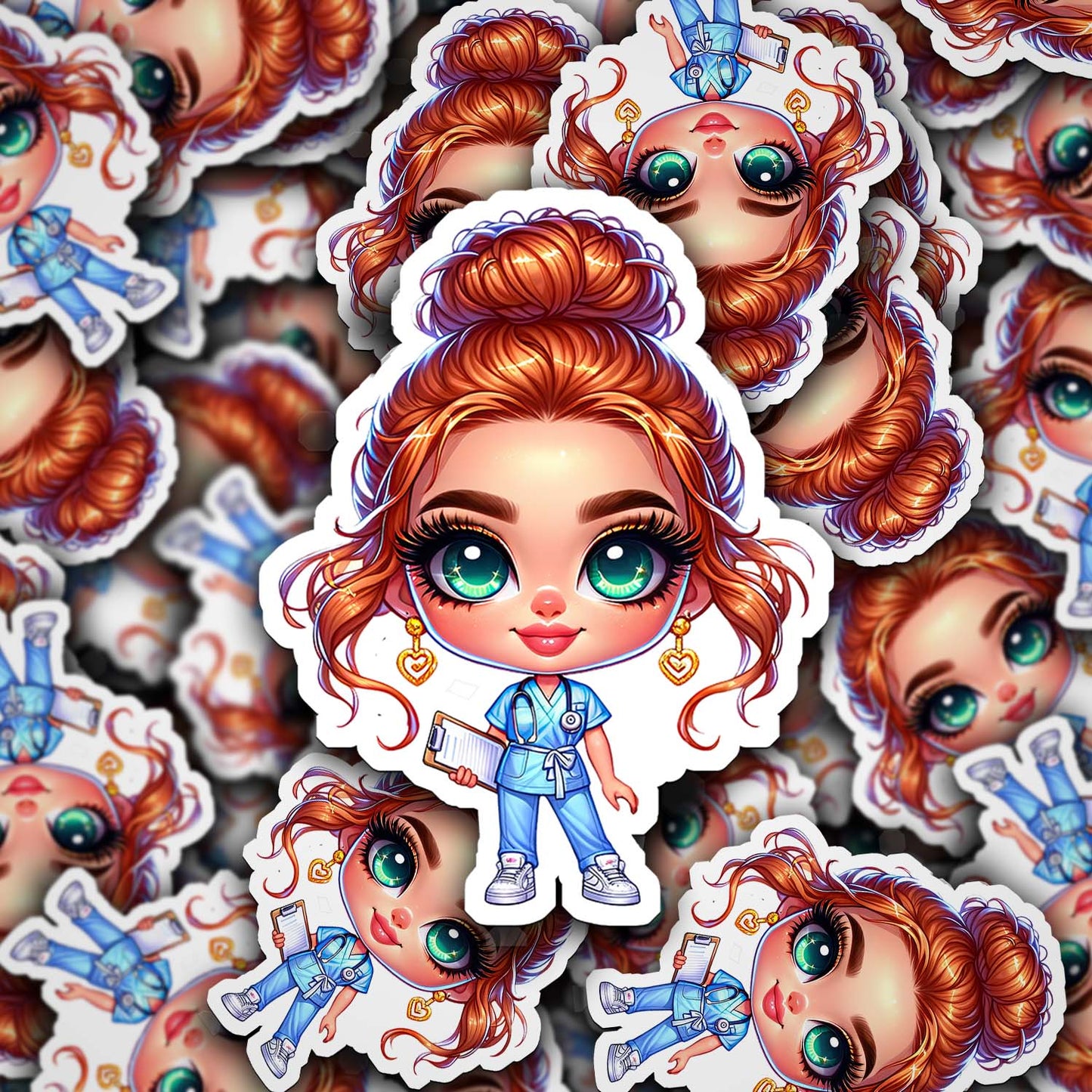 Cute Nurse Sticker – Weatherproof Vinyl for Water Bottles, Laptops & More