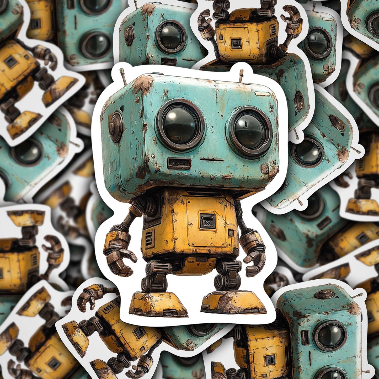 Cute Cartoon Robot Sticker – Durable Weatherproof Vinyl for All Surfaces