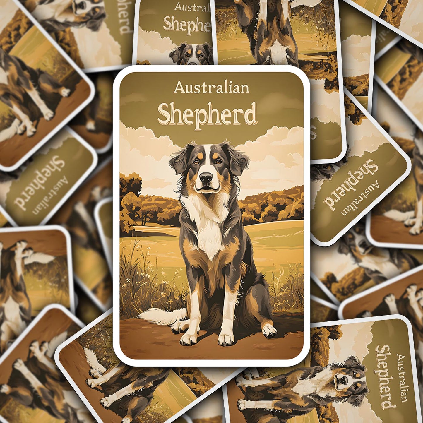 Vintage Australian Shepherd Sticker – Durable Vinyl Sticker
