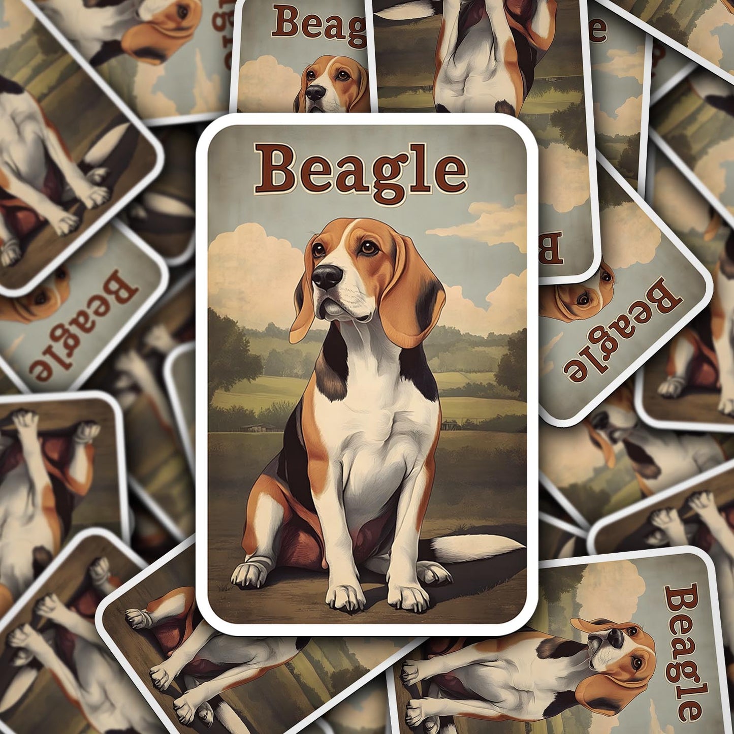 Vintage Beagle Sticker – Durable Vinyl Sticker