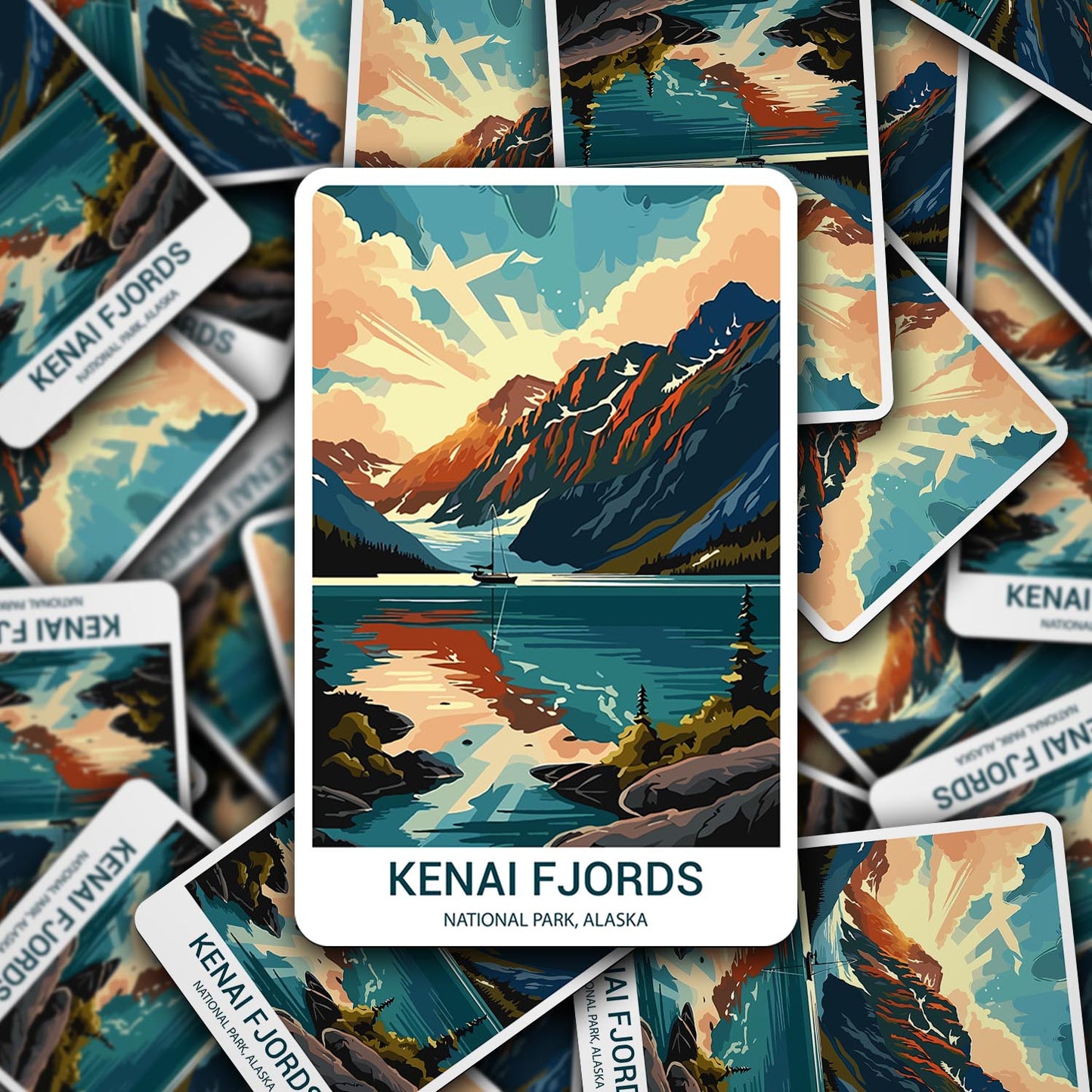 Kenai Fjords National Park Sticker – Durable Vinyl Sticker