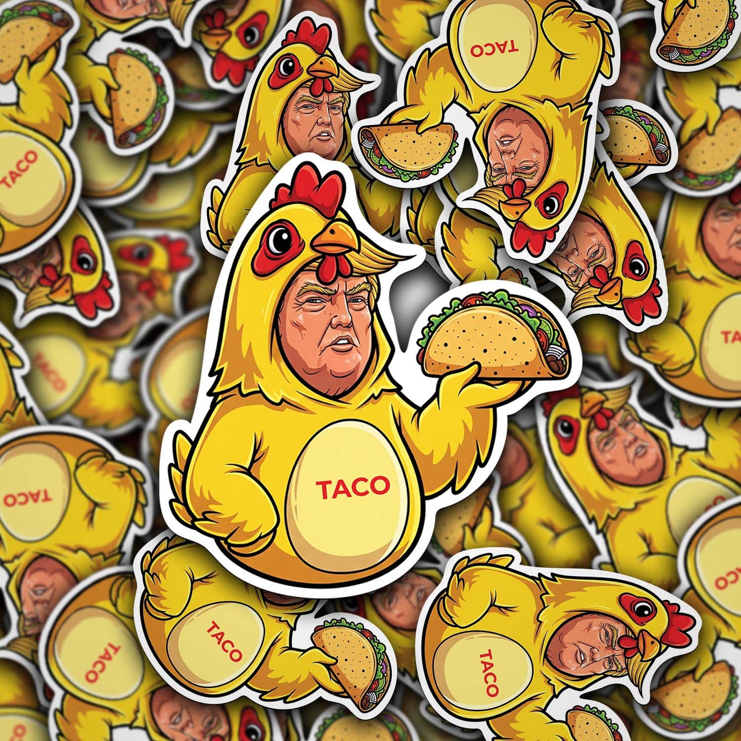 Trump Chicken Taco Sticker – Funny Political Satire Vinyl Decal