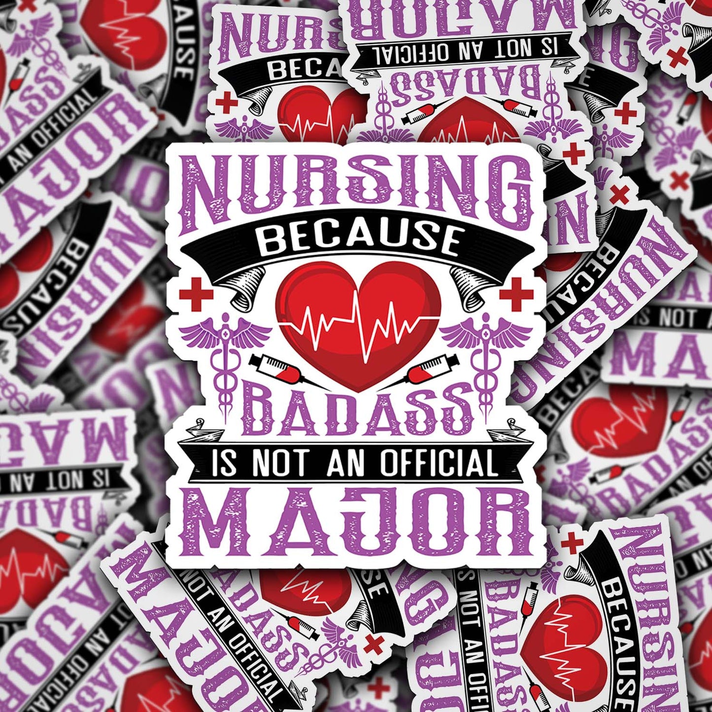 Cute Nurse Sticker – Weatherproof Vinyl for Water Bottles, Laptops & More