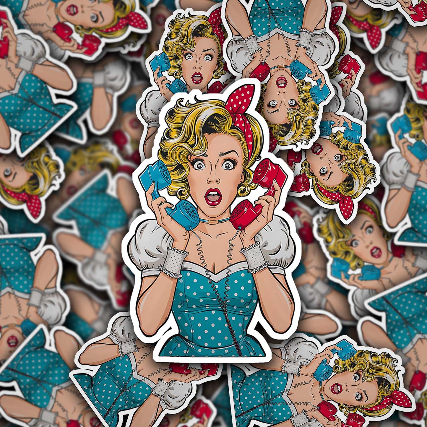 Retro Lady Sticker – Vintage-Inspired Weatherproof Vinyl for Laptops & More