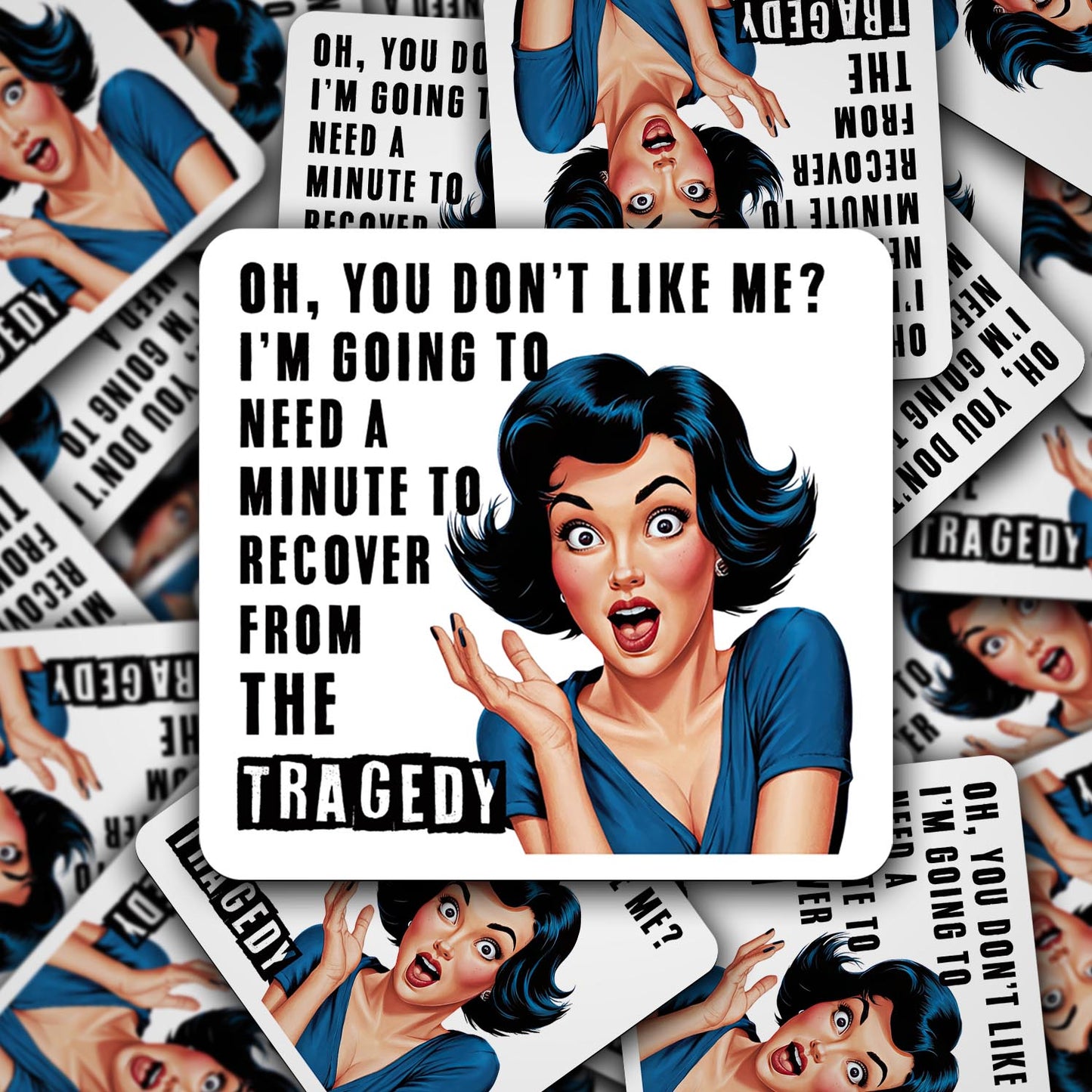 Sarcastic Pinup Girl Sticker β Weatherproof Vinyl for Laptops & Water Bottles