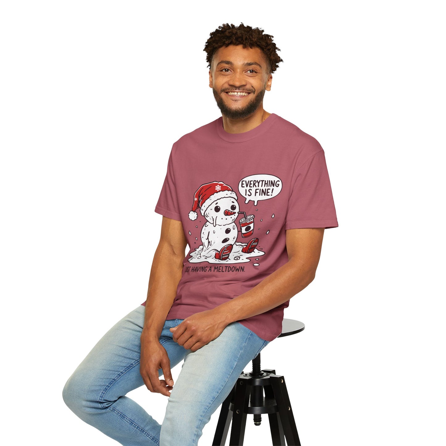 Snowman T-Shirt - "Everything is Fine, I'm Just Having a Meltdown" - Funny Winter Tee